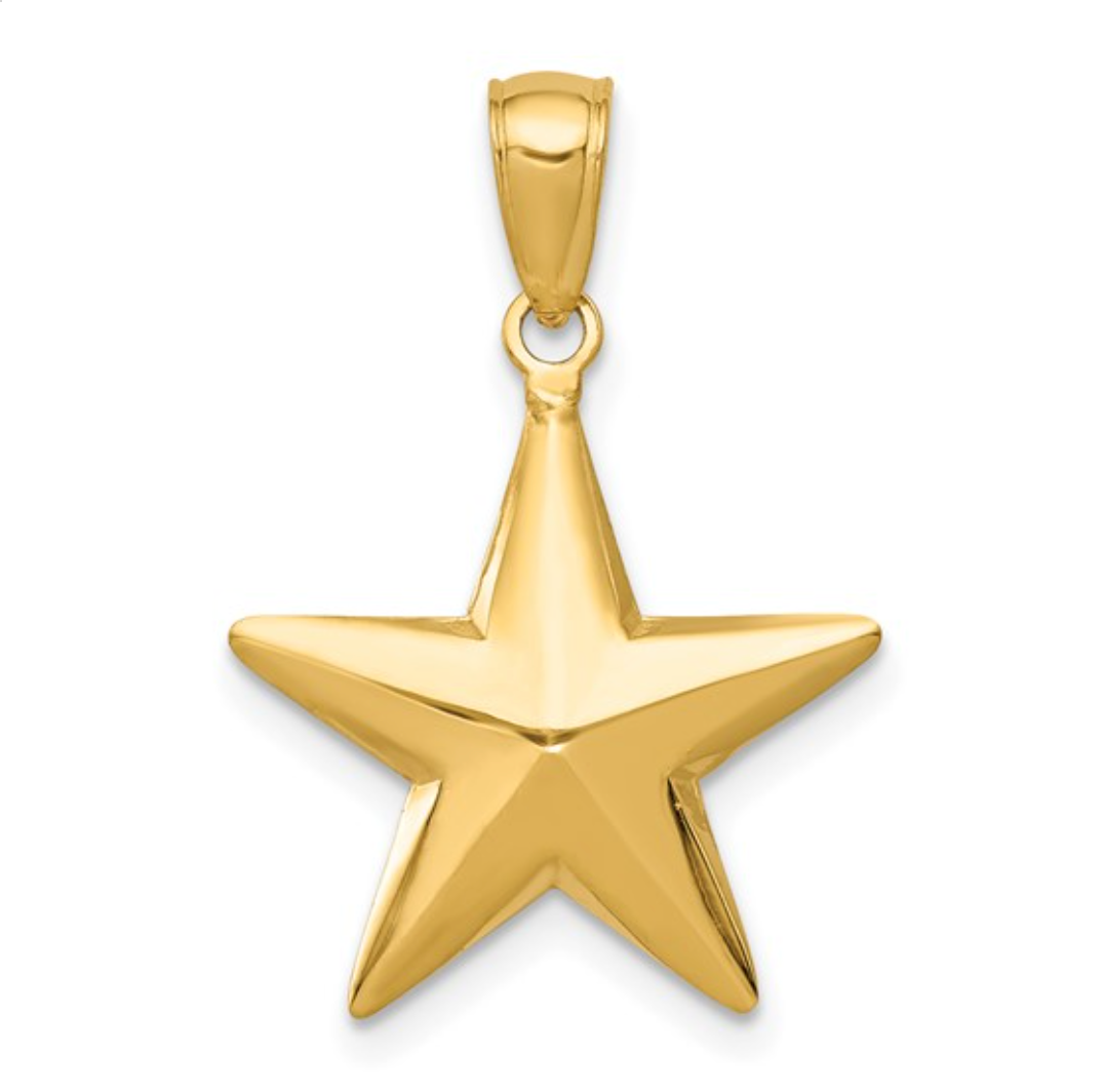 14k Yellow Gold Star Pendant
