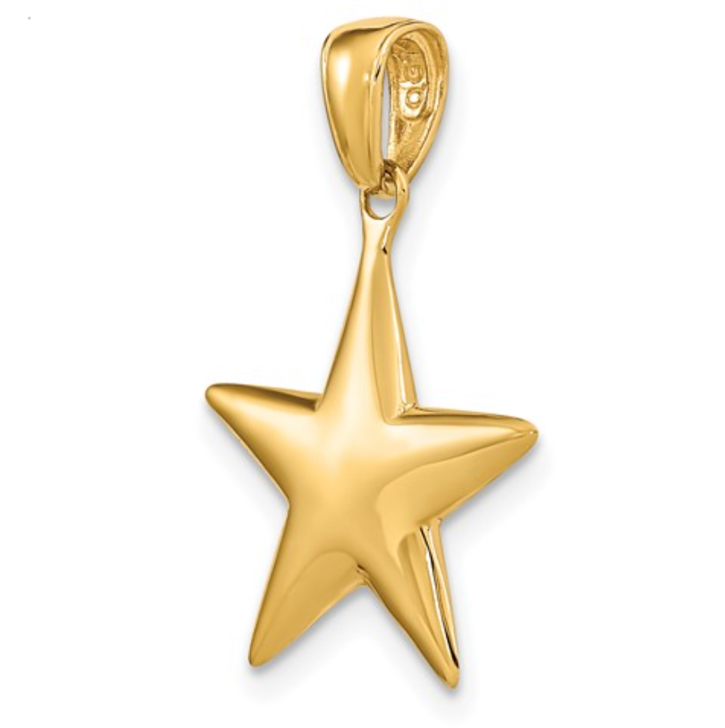 14k Yellow Gold Star Pendant
