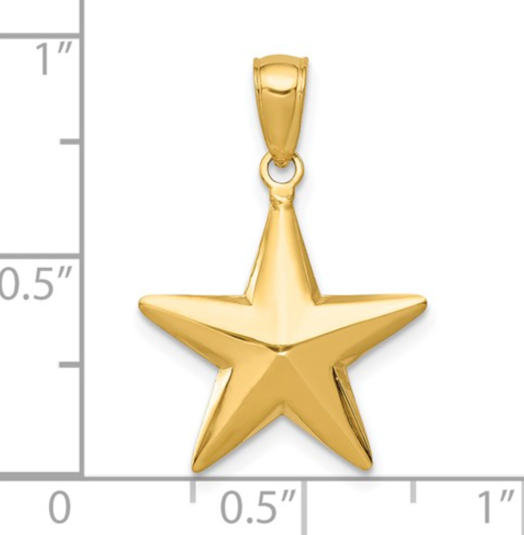 14k Yellow Gold Star Pendant