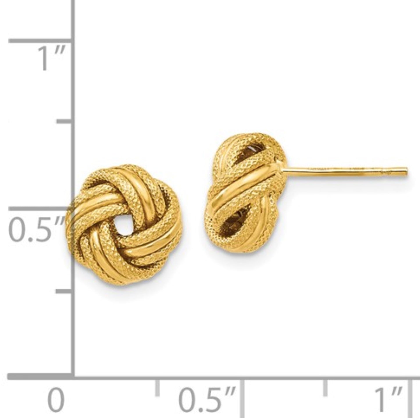 14k Yellow Gold Love Knot Studs