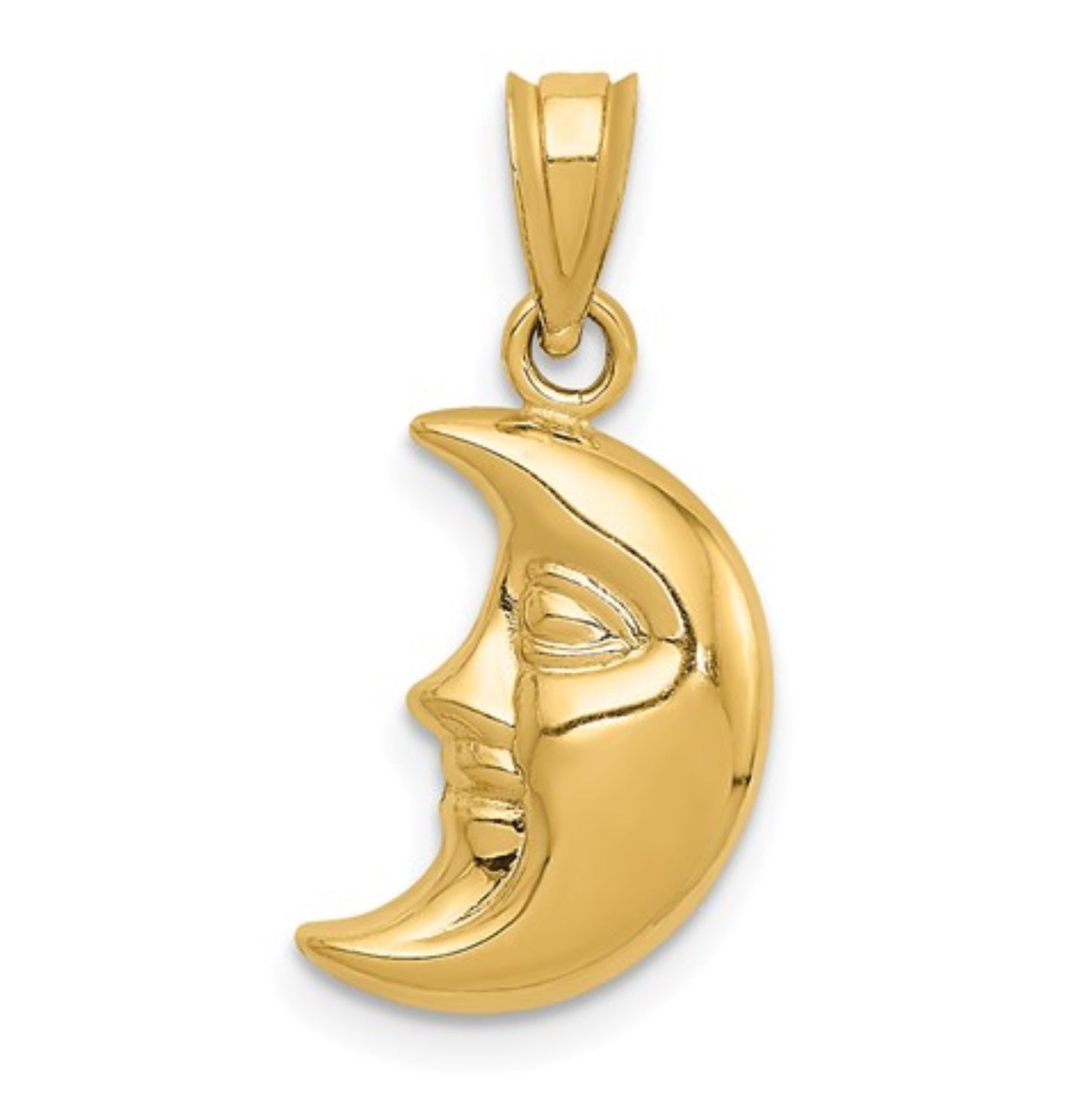 14k Yellow Gold Crescent Moon Pendant