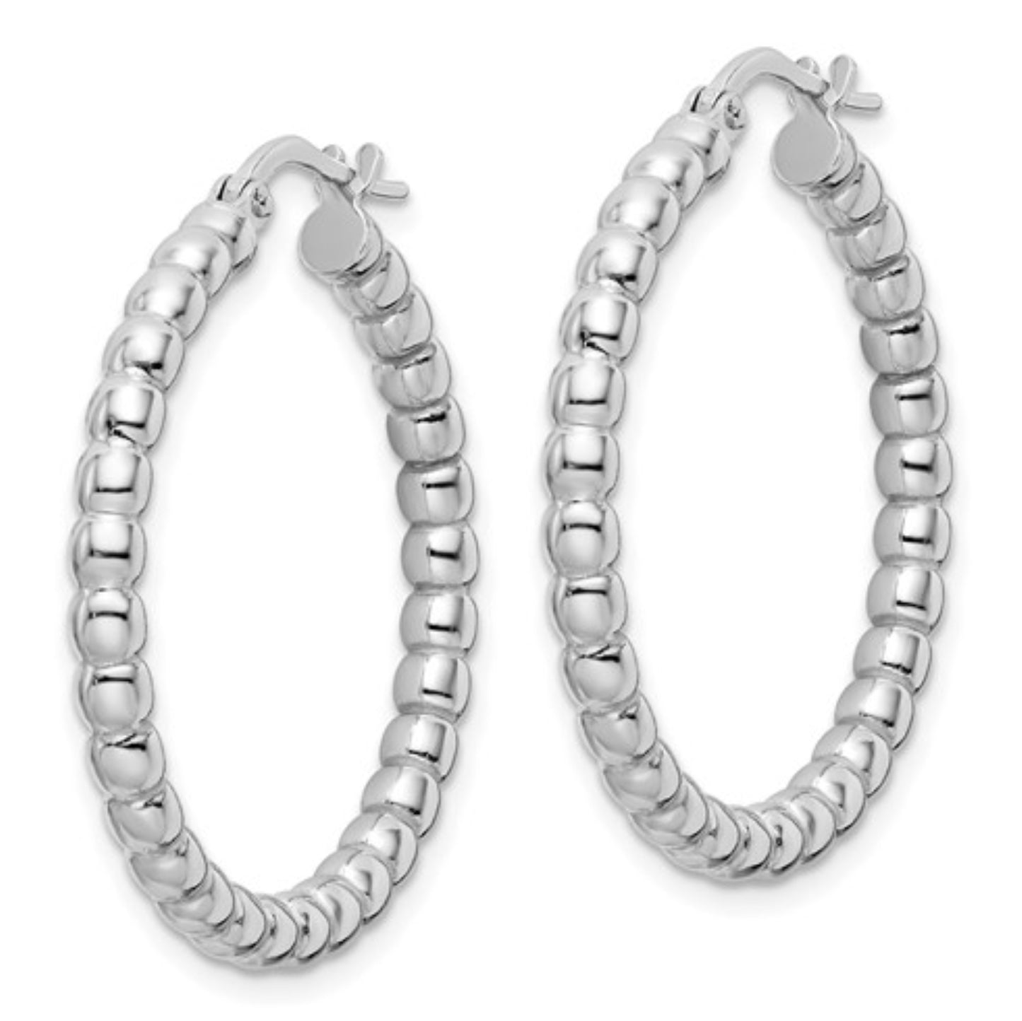 Sterling Silver Mirror Ball Hoop Earrings