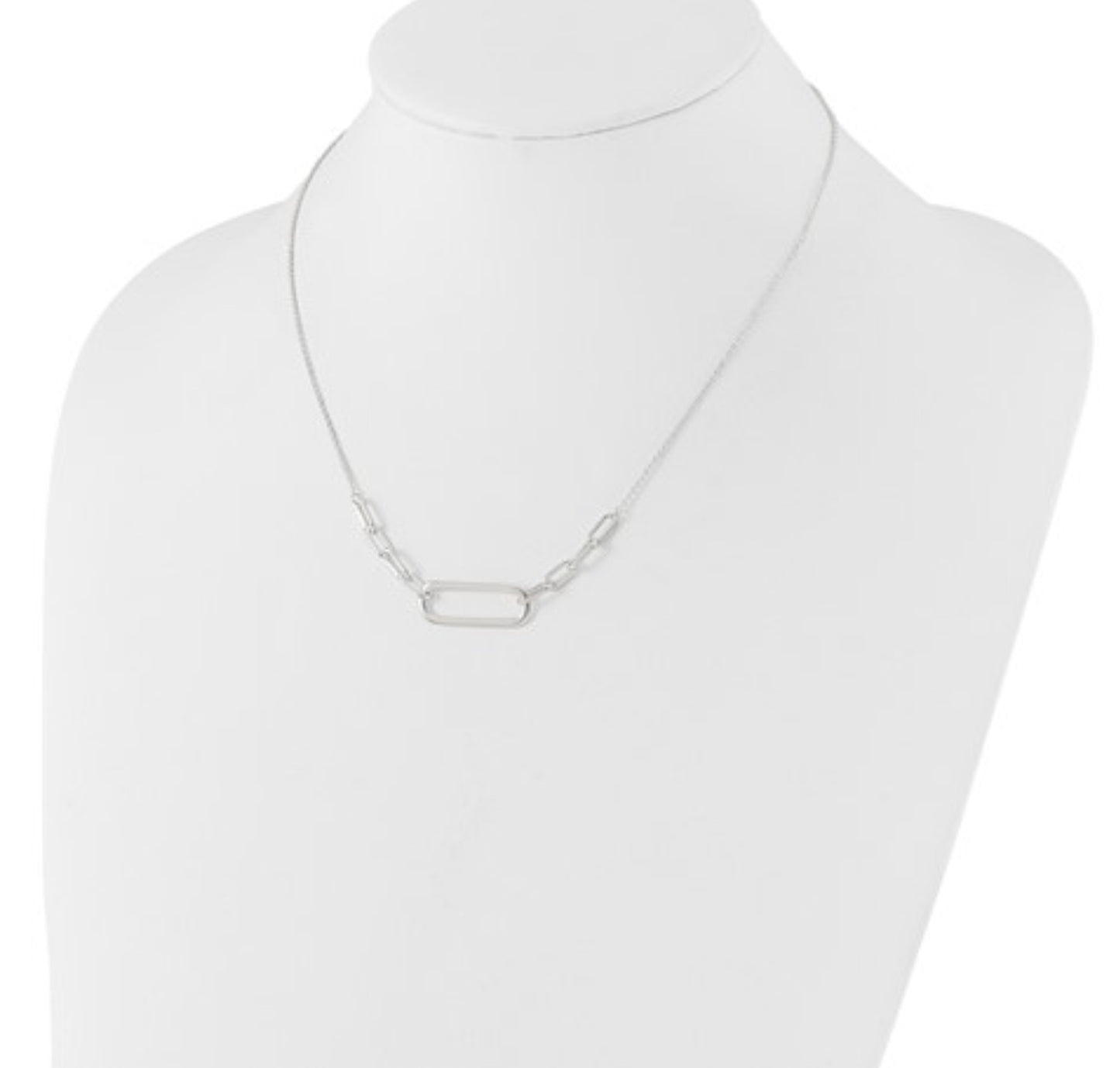 Sterling Silver Large Paperclip Link Necklace