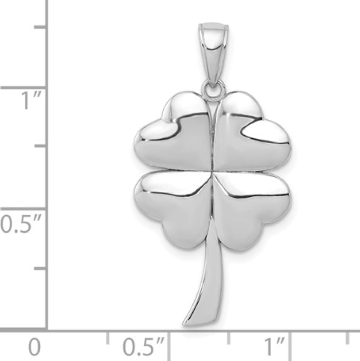 14k White Gold Clover Pendant