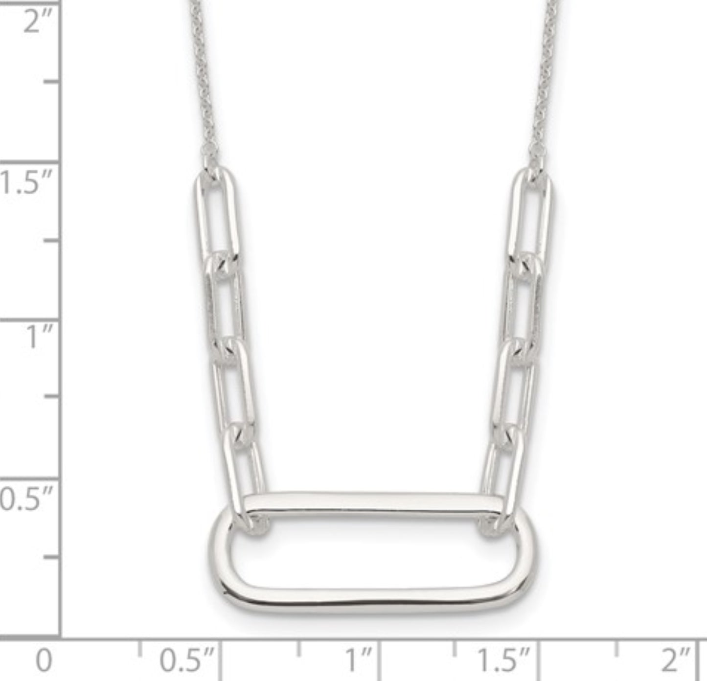 Sterling Silver Large Paperclip Link Necklace