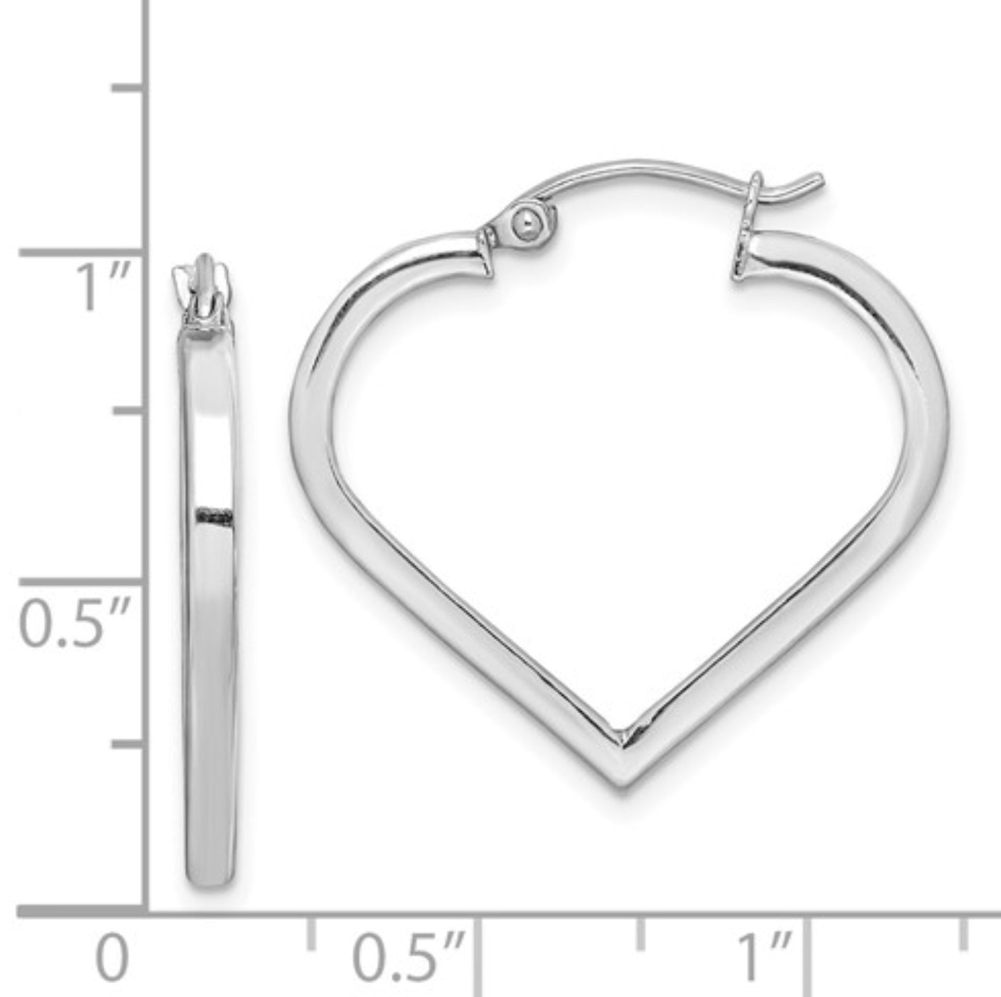 Sterling Silver Heart Hoops