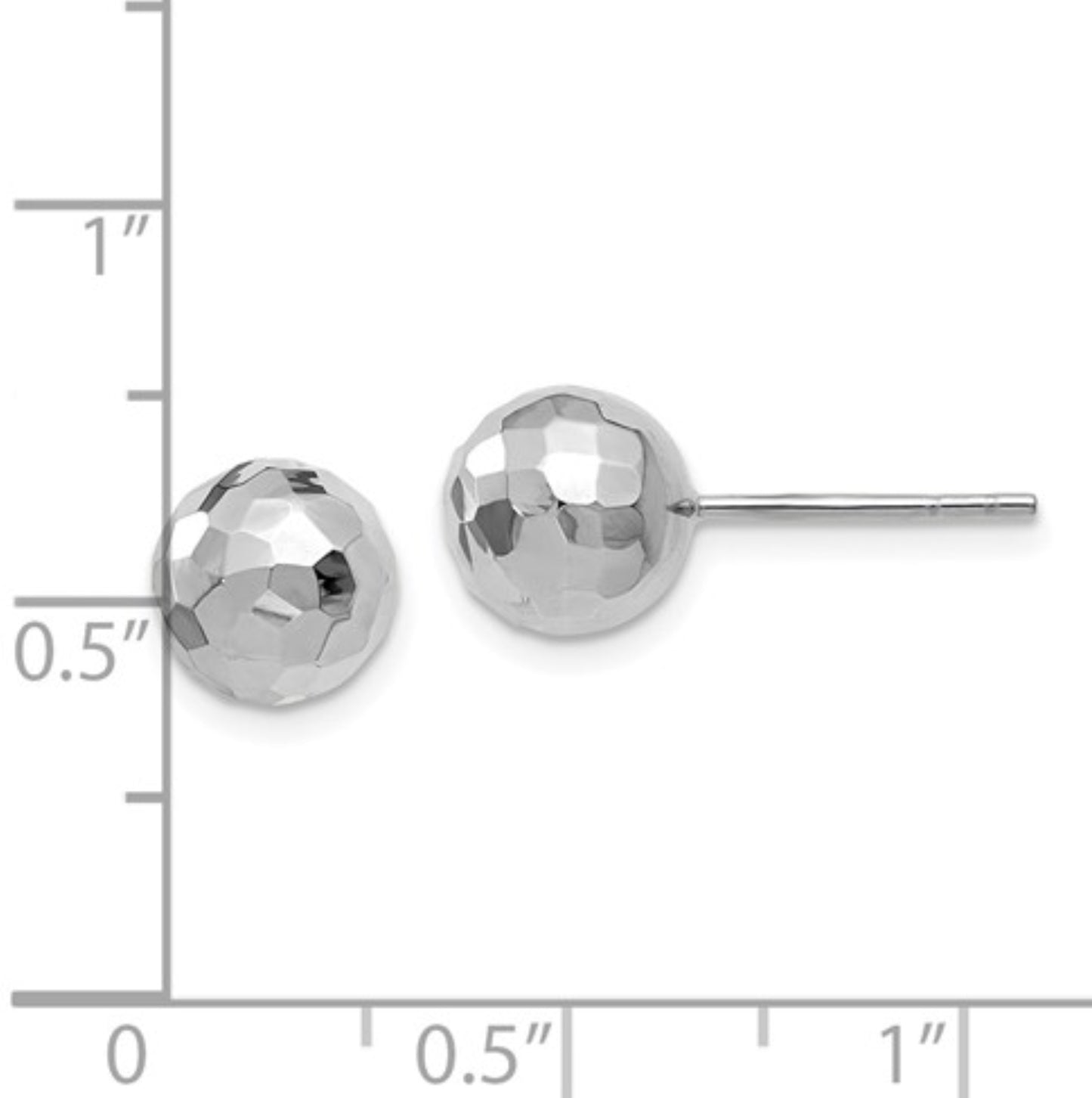 14k White Gold Disco Ball Studs