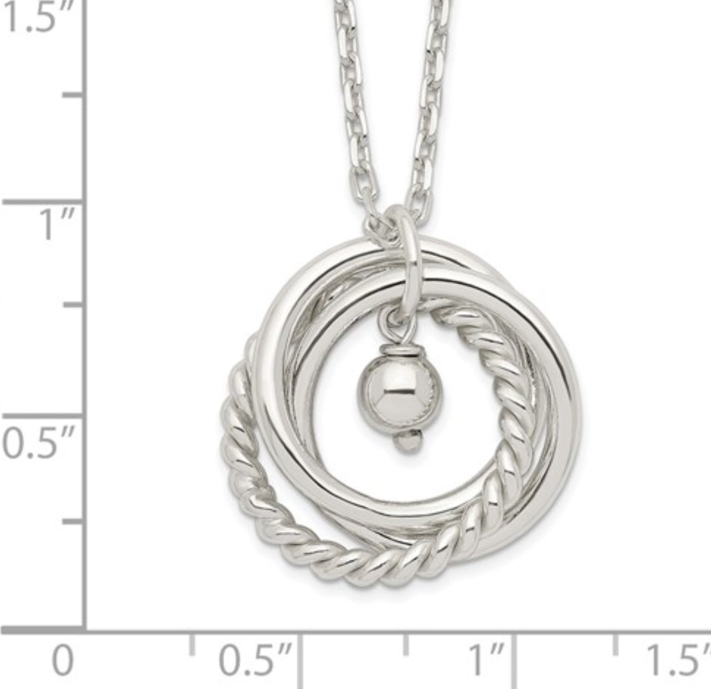Sterling Silver Triple Ring Necklace