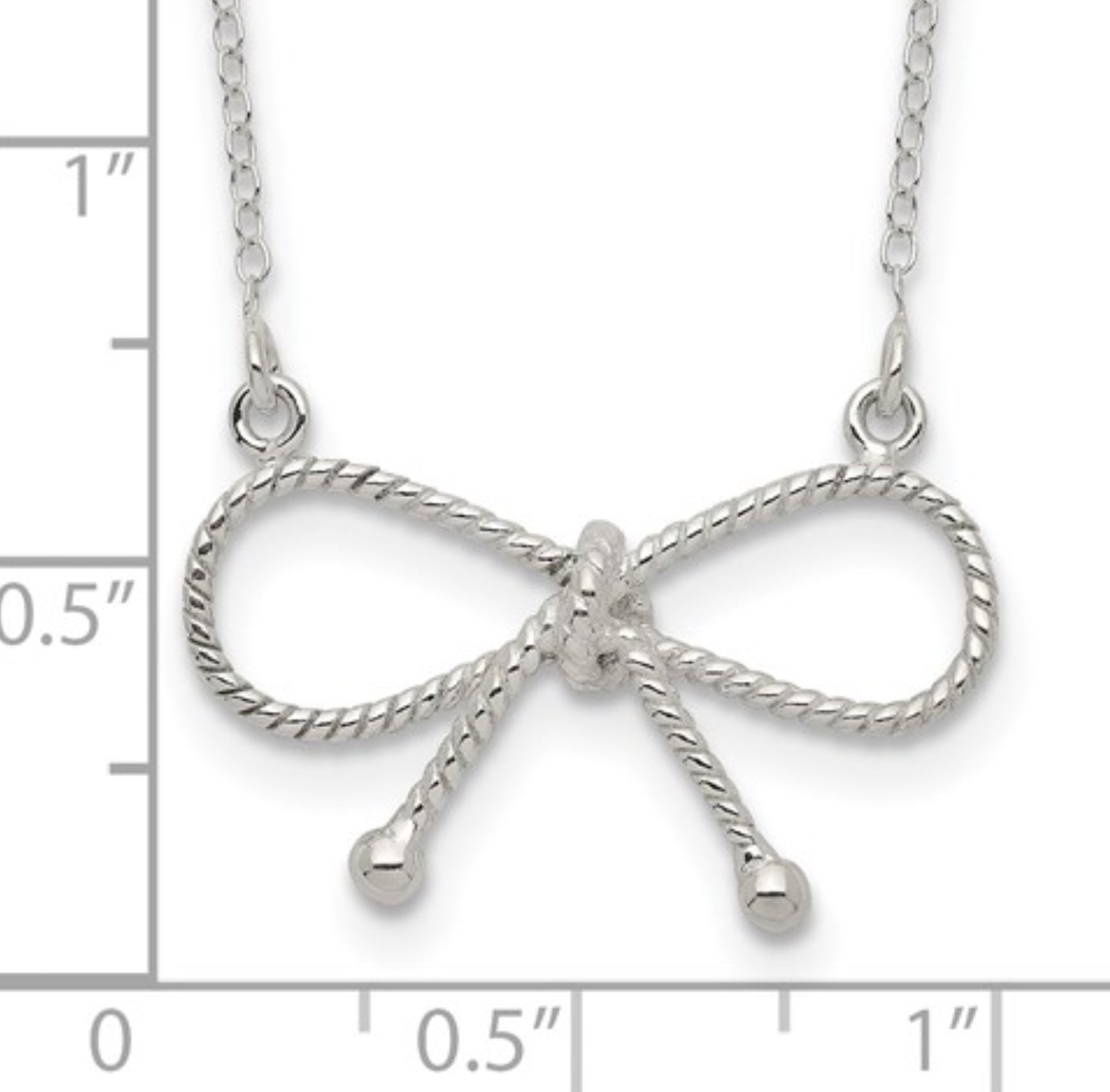 Sterling Silver Bow Necklace
