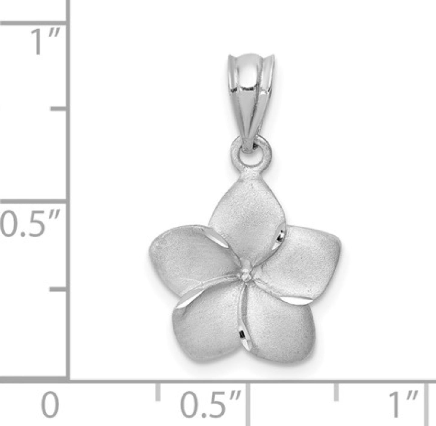 14k White Gold Flower Pendant
