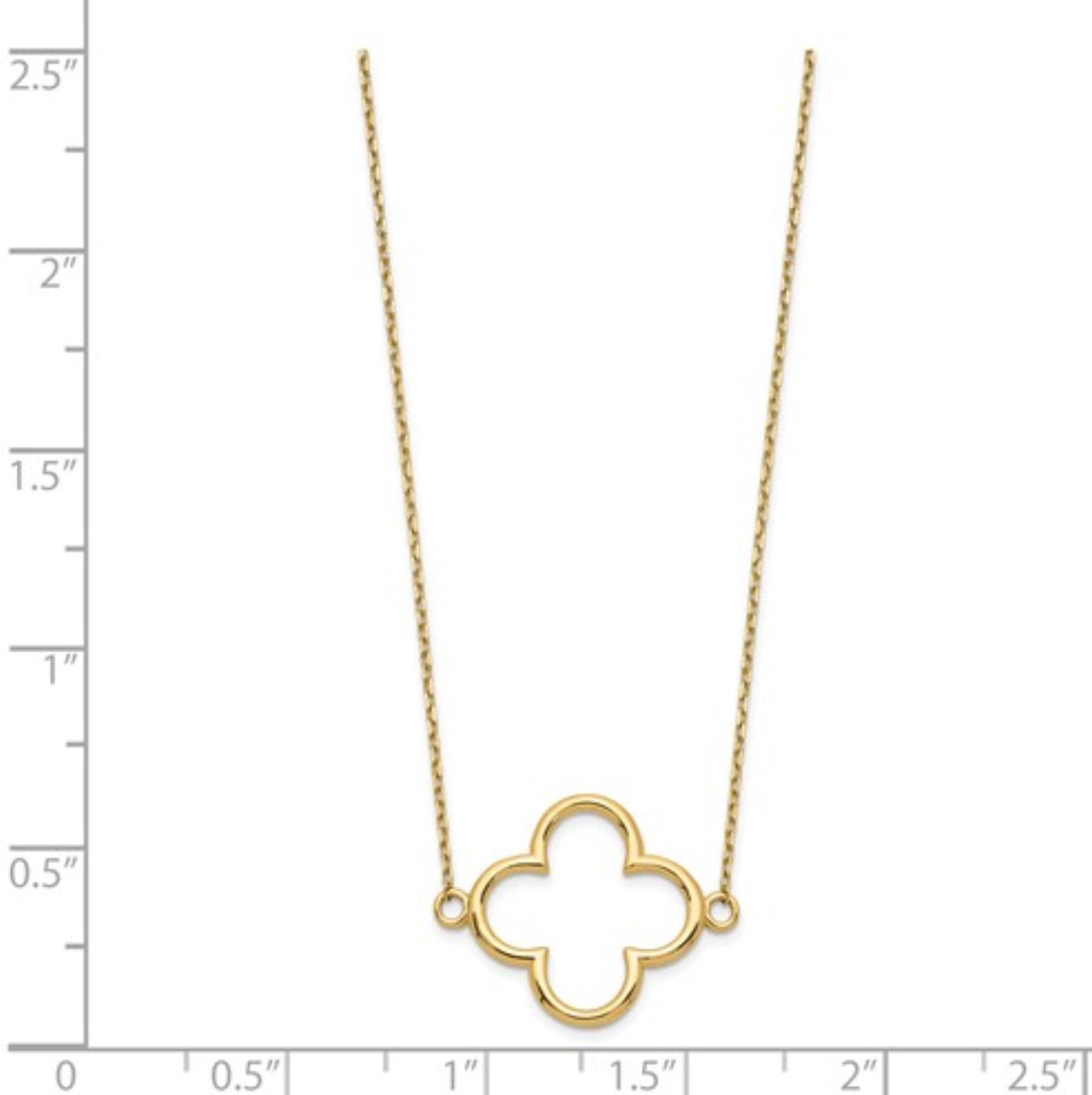 14k Yellow Gold Clover Necklace