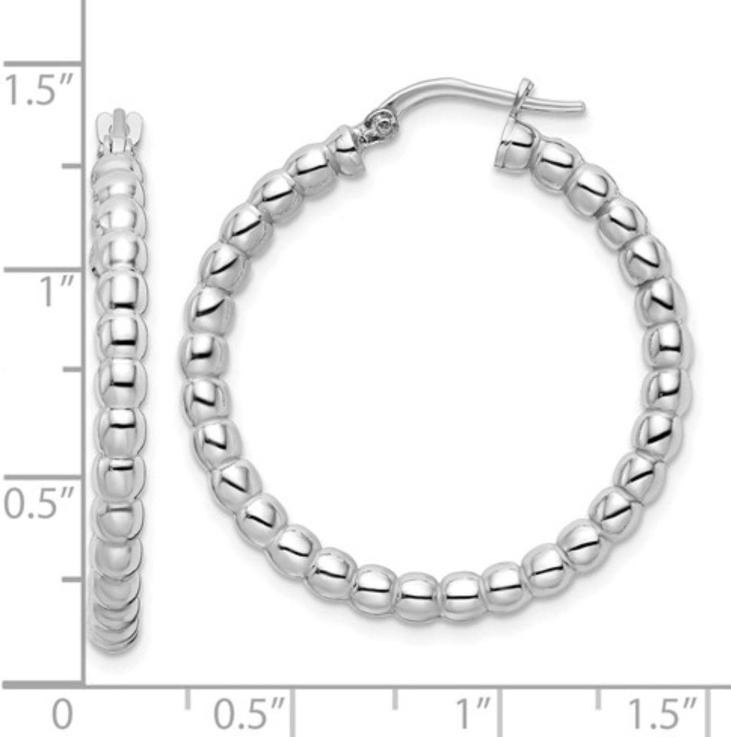 Sterling Silver Mirror Ball Hoop Earrings