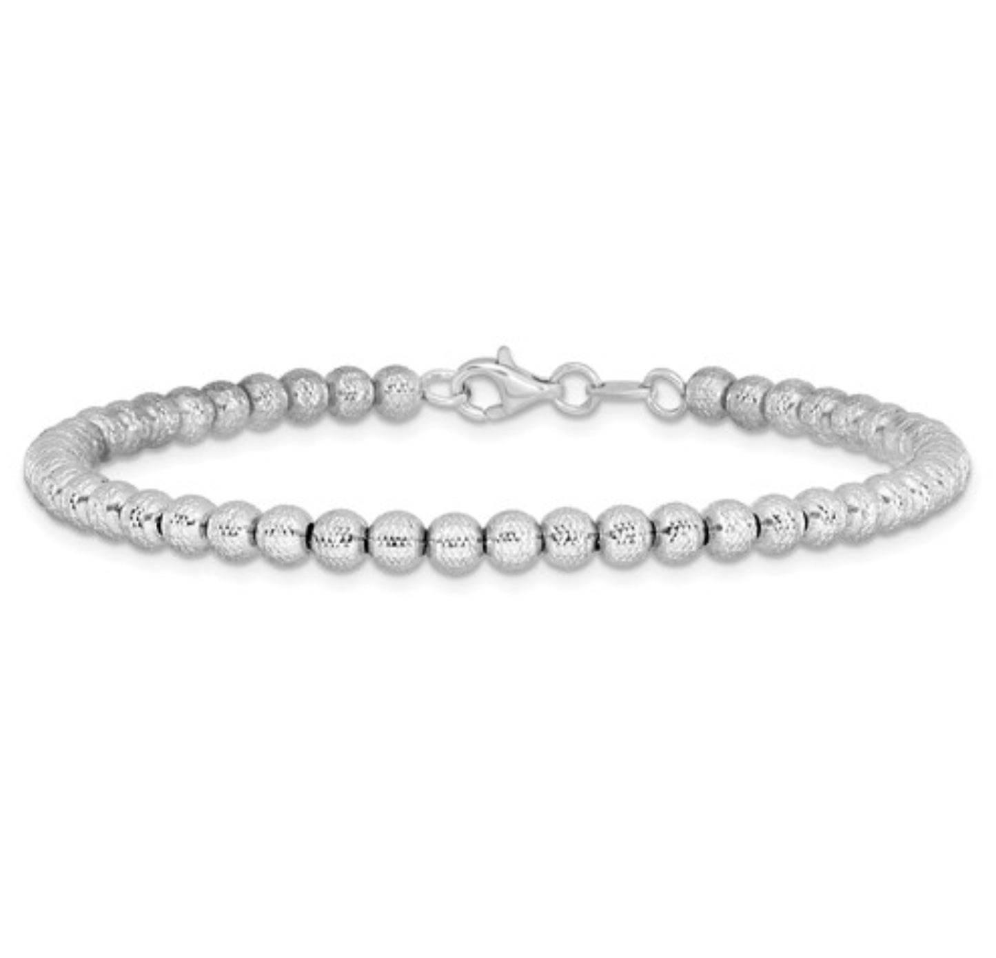 14k 4mm White Gold Disco Ball Bracelet
