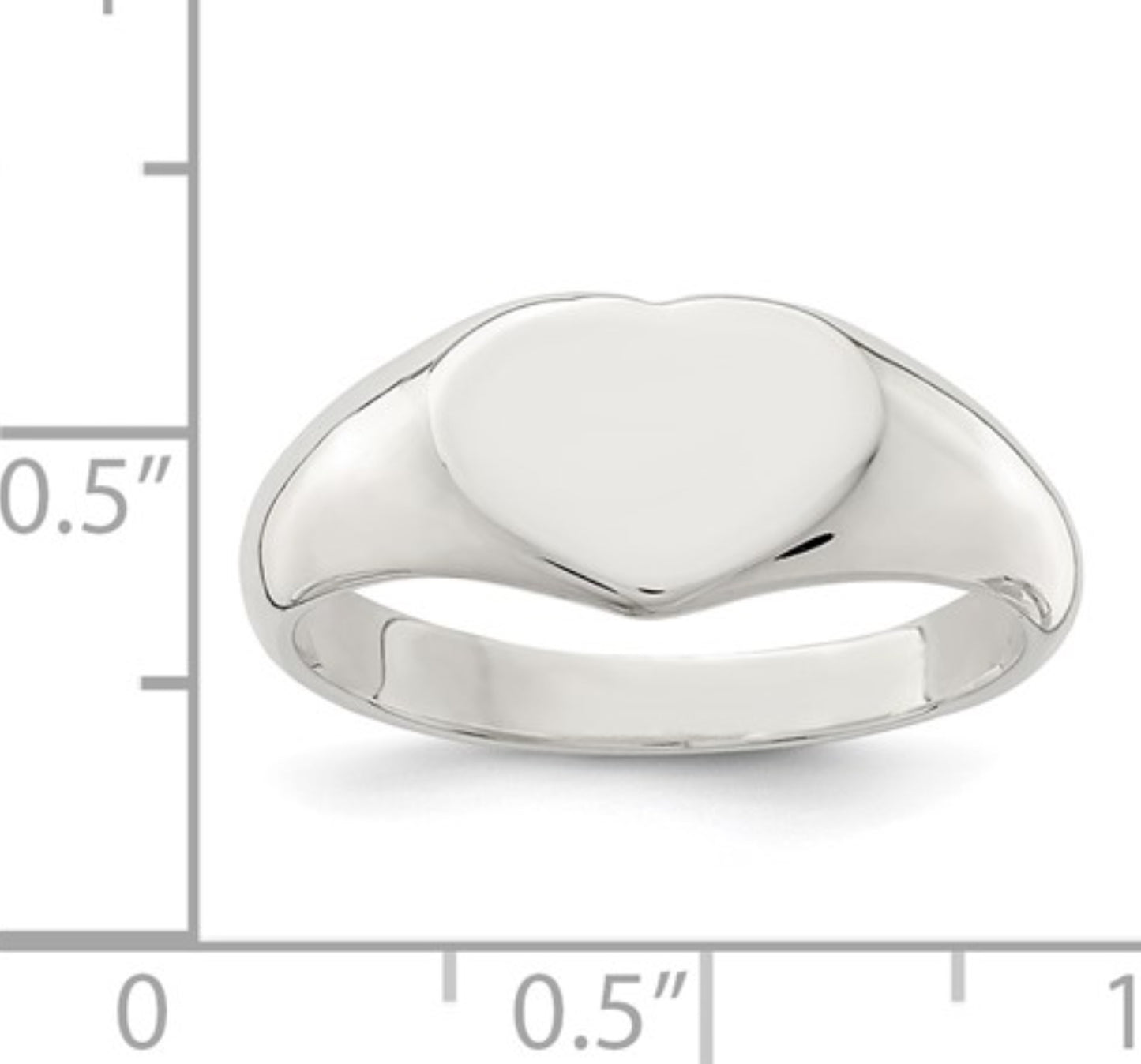Sterling Silver Heart Signet Ring