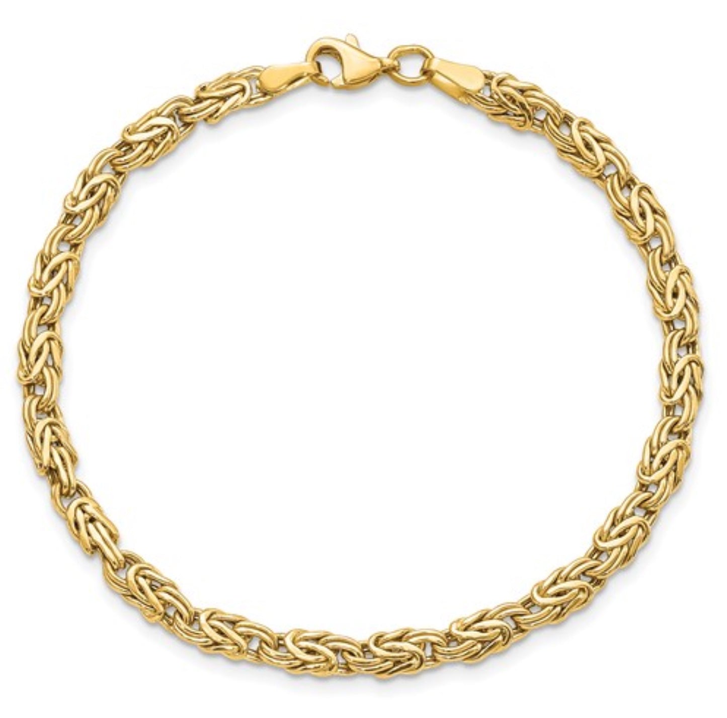14k 5mm Yellow Gold Byzantine Chain Bracelet