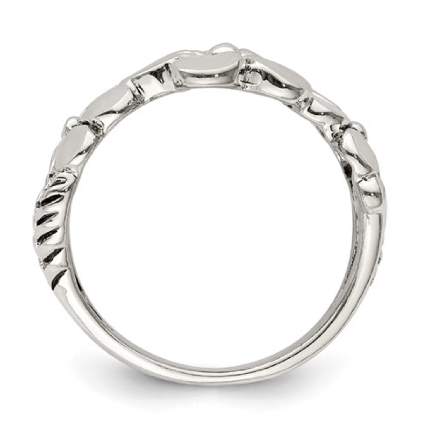 Sterling Silver Flower Band Ring