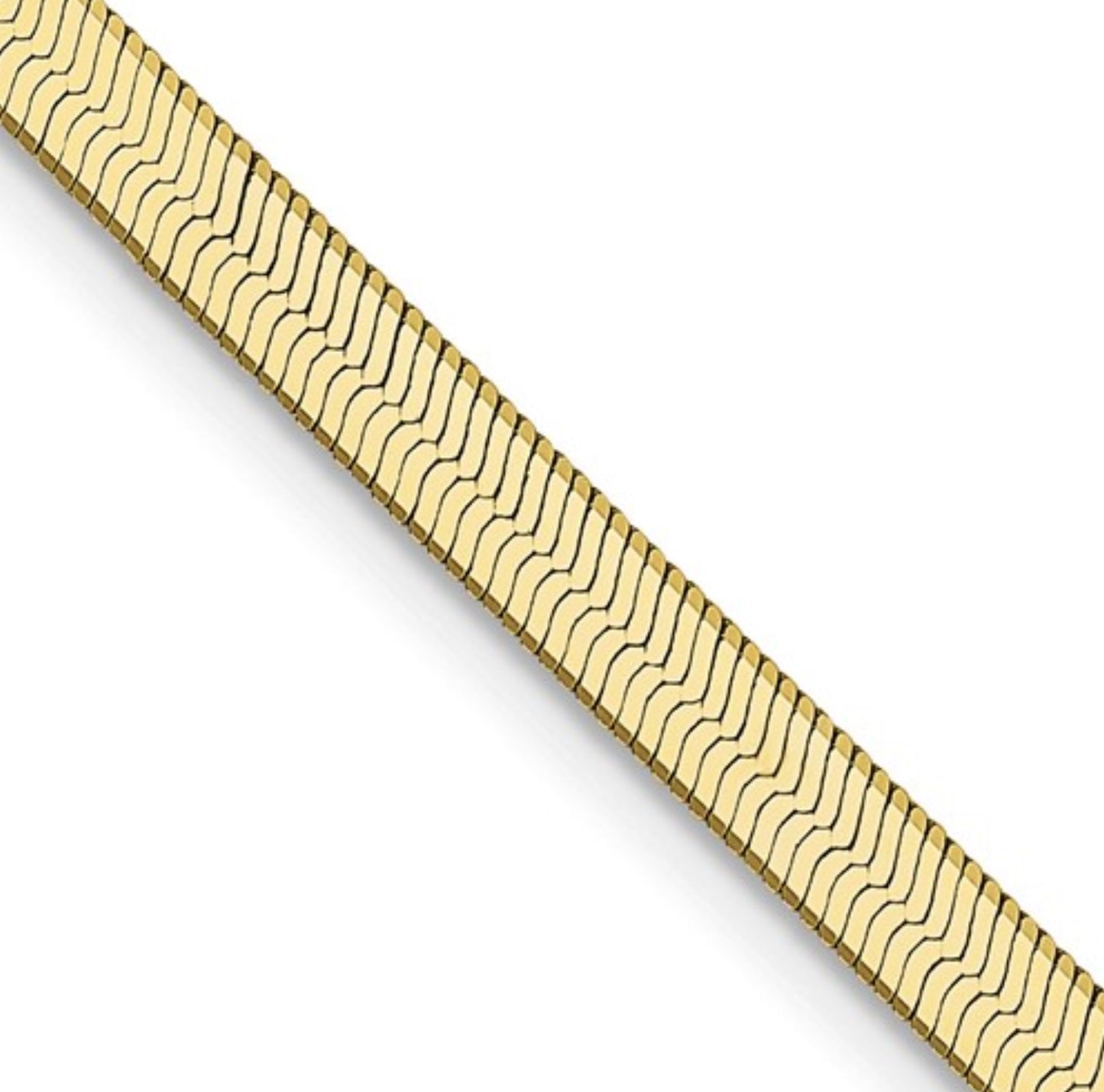 10k 3mm Yellow Gold Silky Herringbone Chain