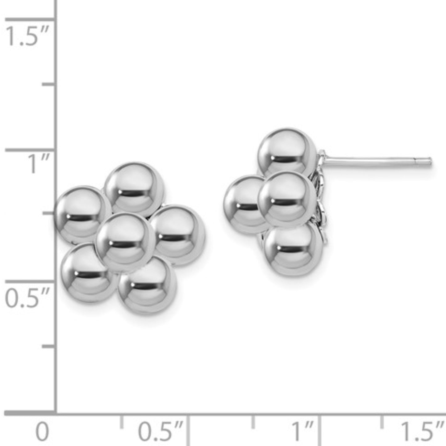 Sterling Silver Flower Ball Studs