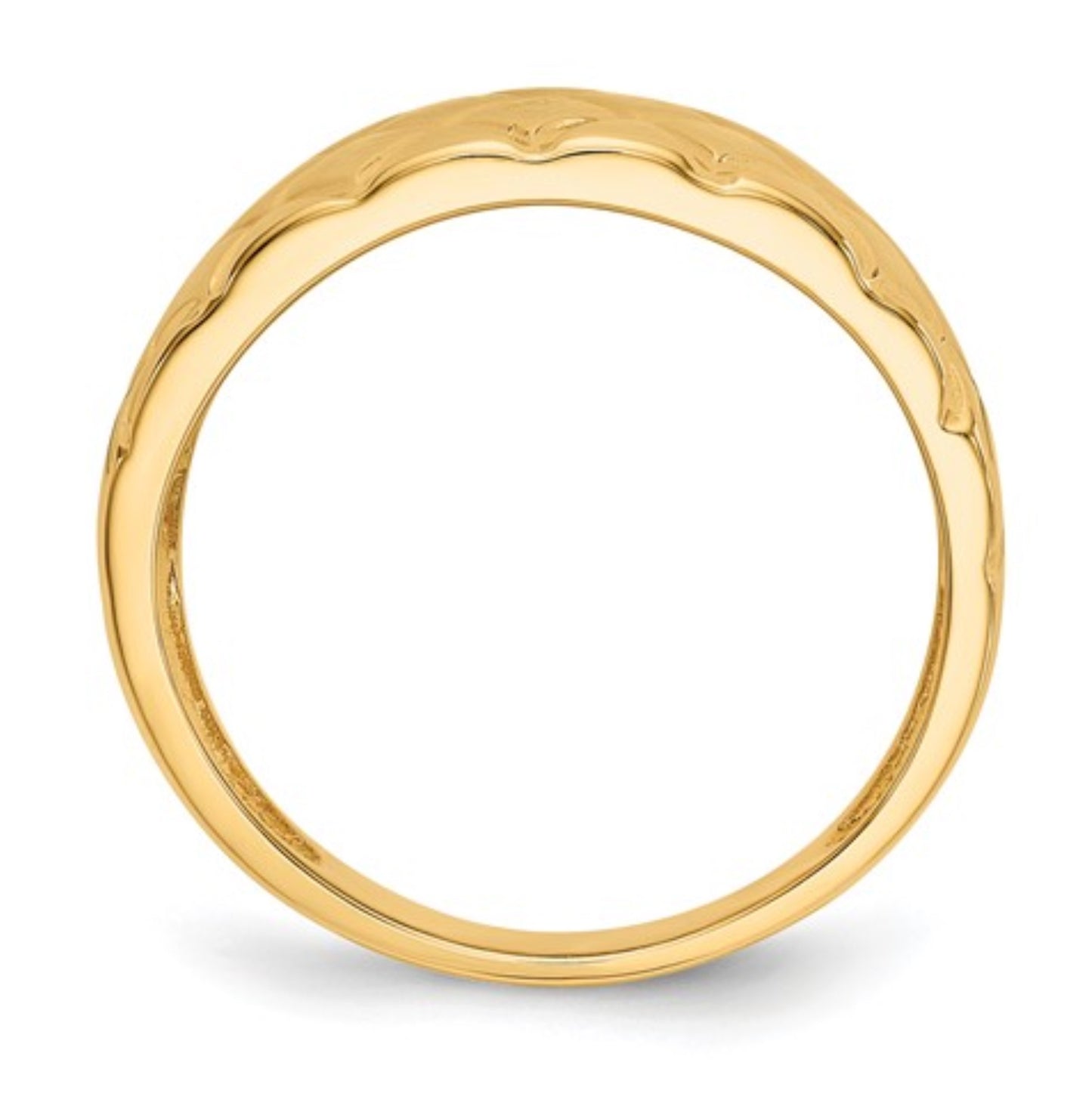 14k Yellow Gold Quilted Ring