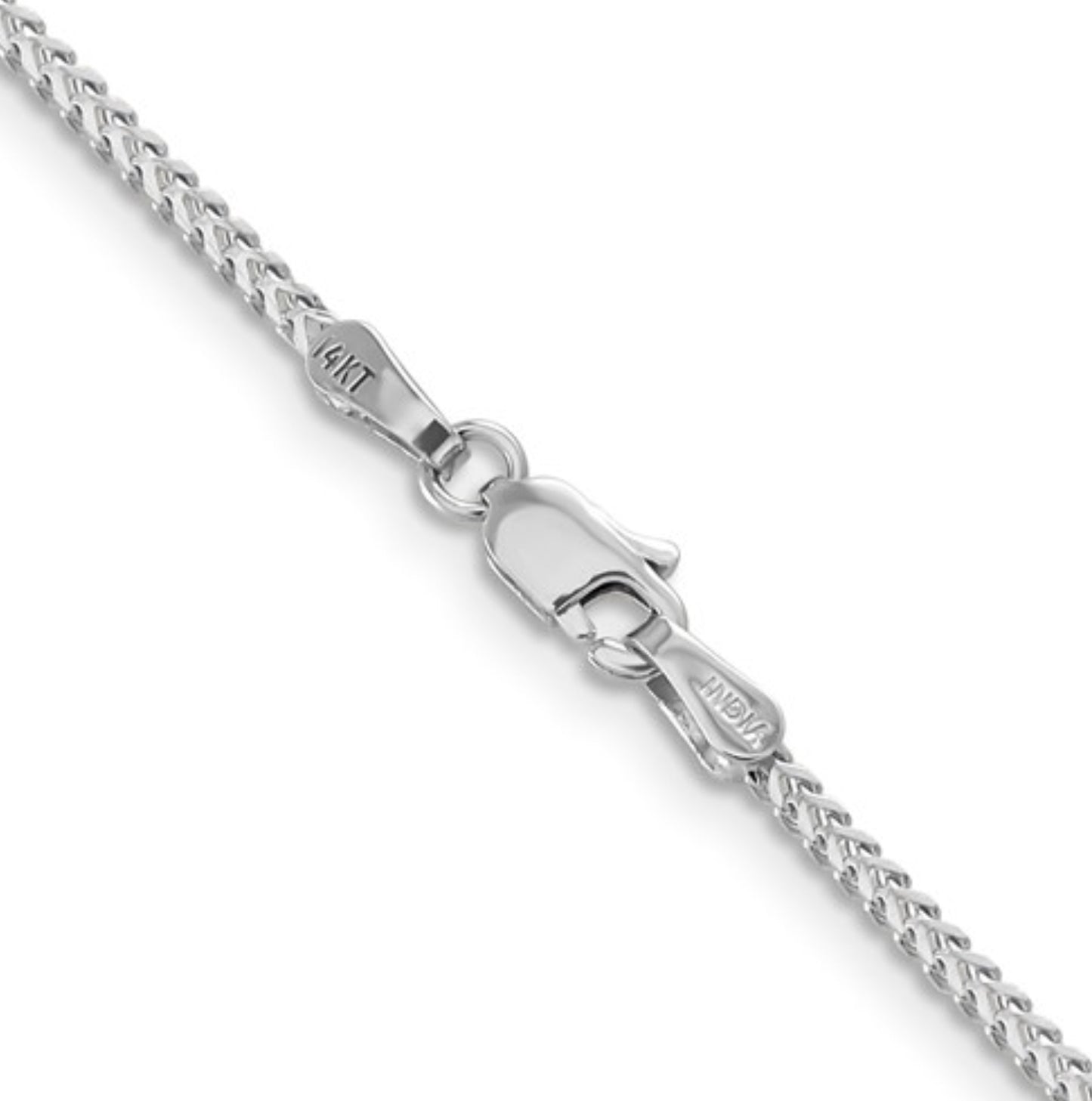 14k 1.3mm White Gold Franco Chain