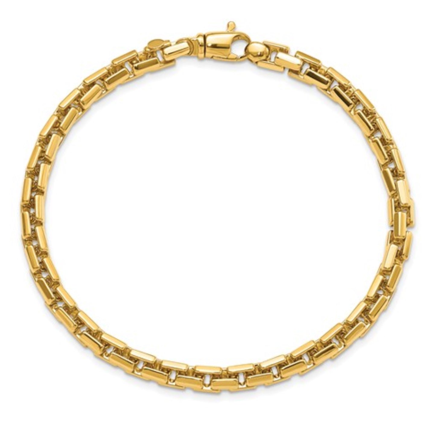 14k 4mm Yellow Gold Box Chain Bracelet