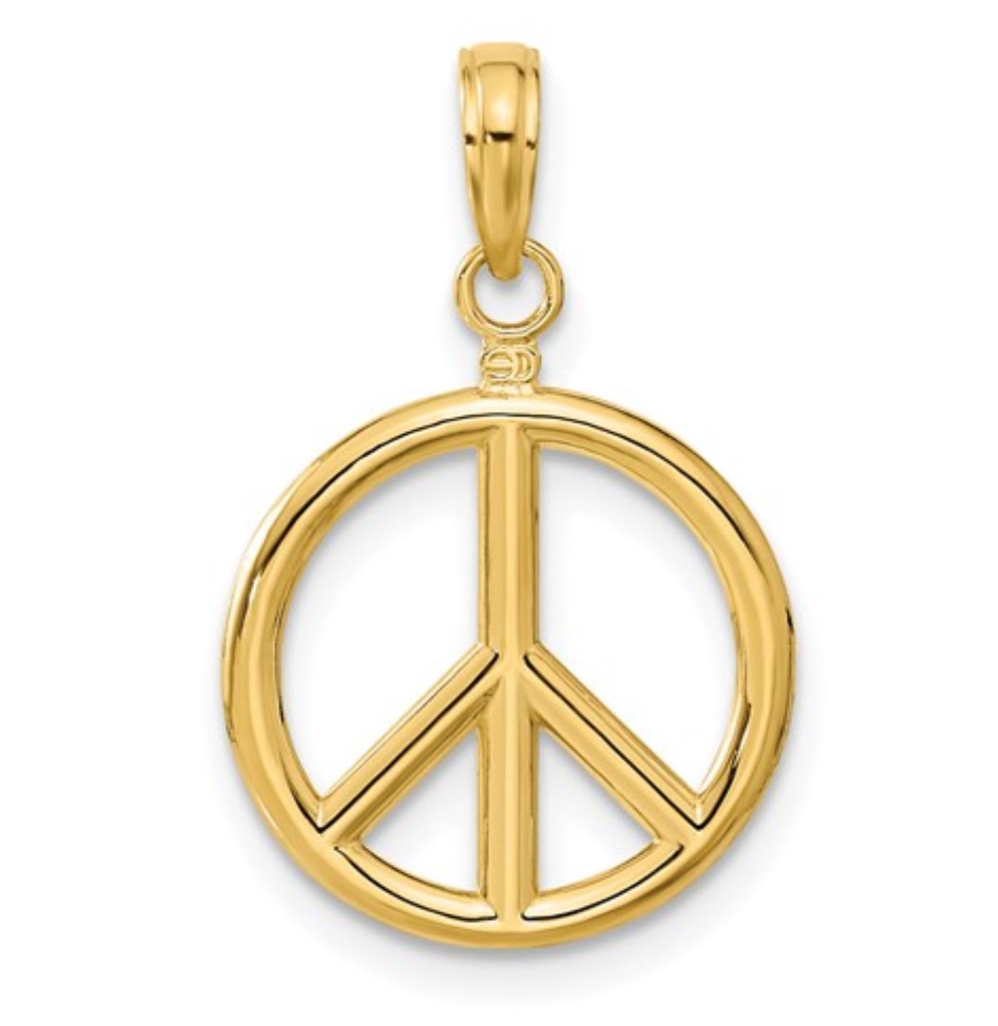 14k Yellow Gold Peace Pendant