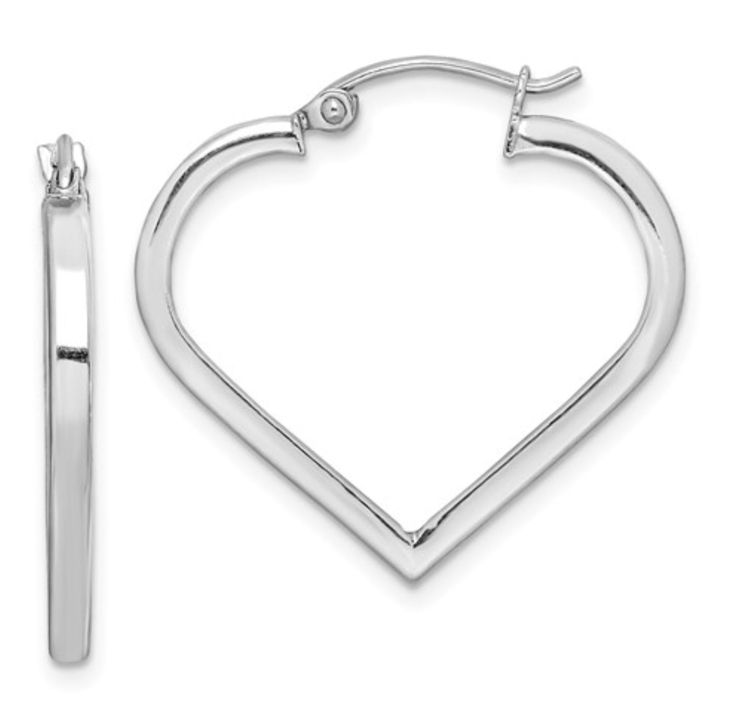 Sterling Silver Heart Hoops