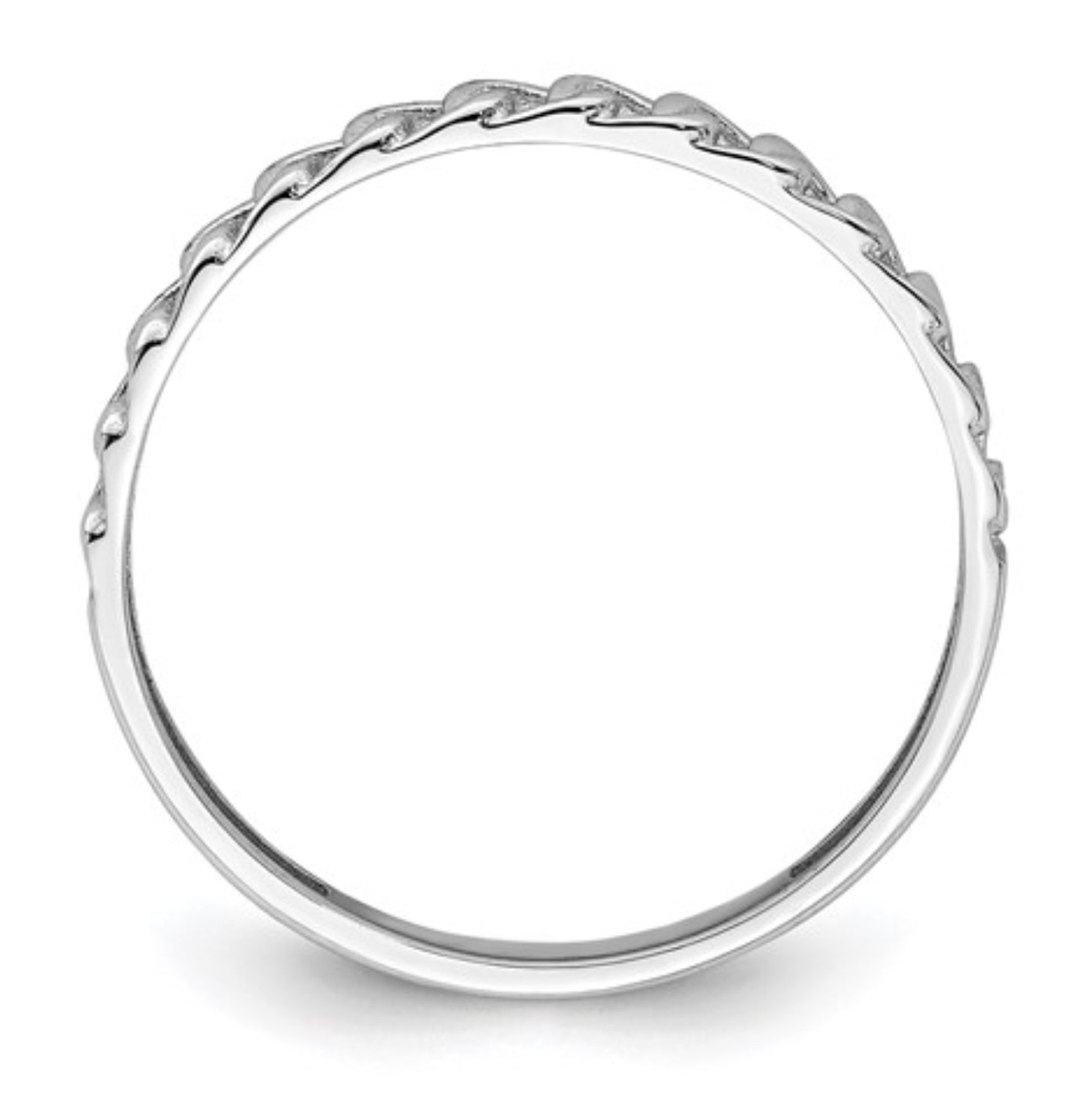 14k White Gold Thin Link Band