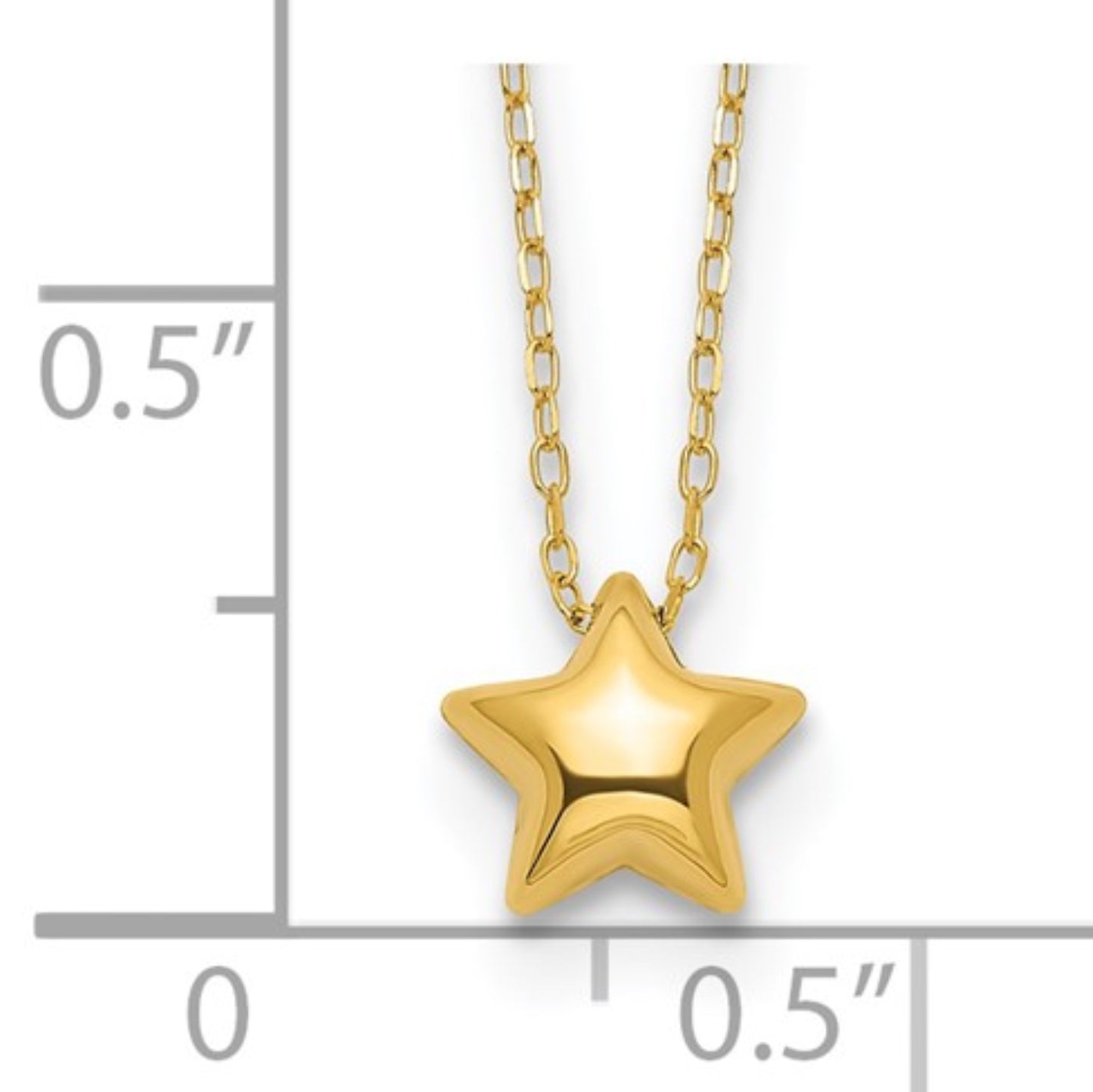 14k Yellow Gold Star Necklace