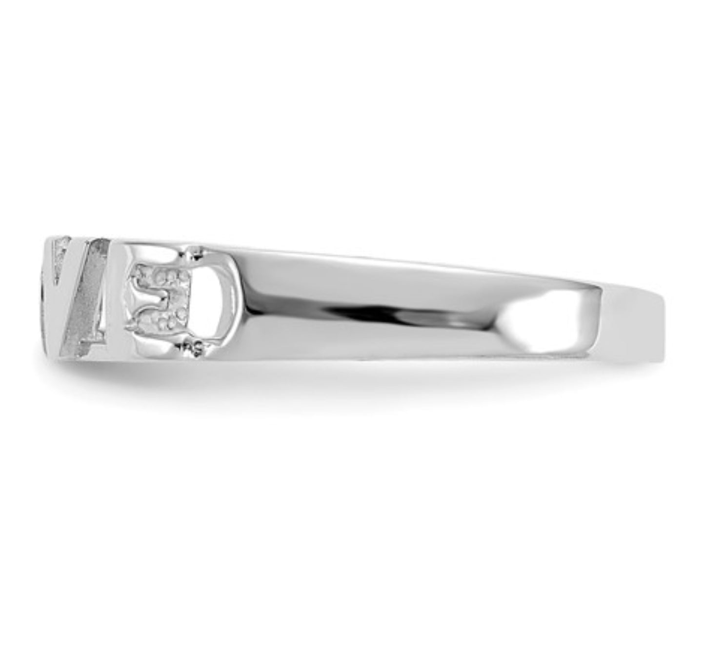 14k White Gold Love Ring