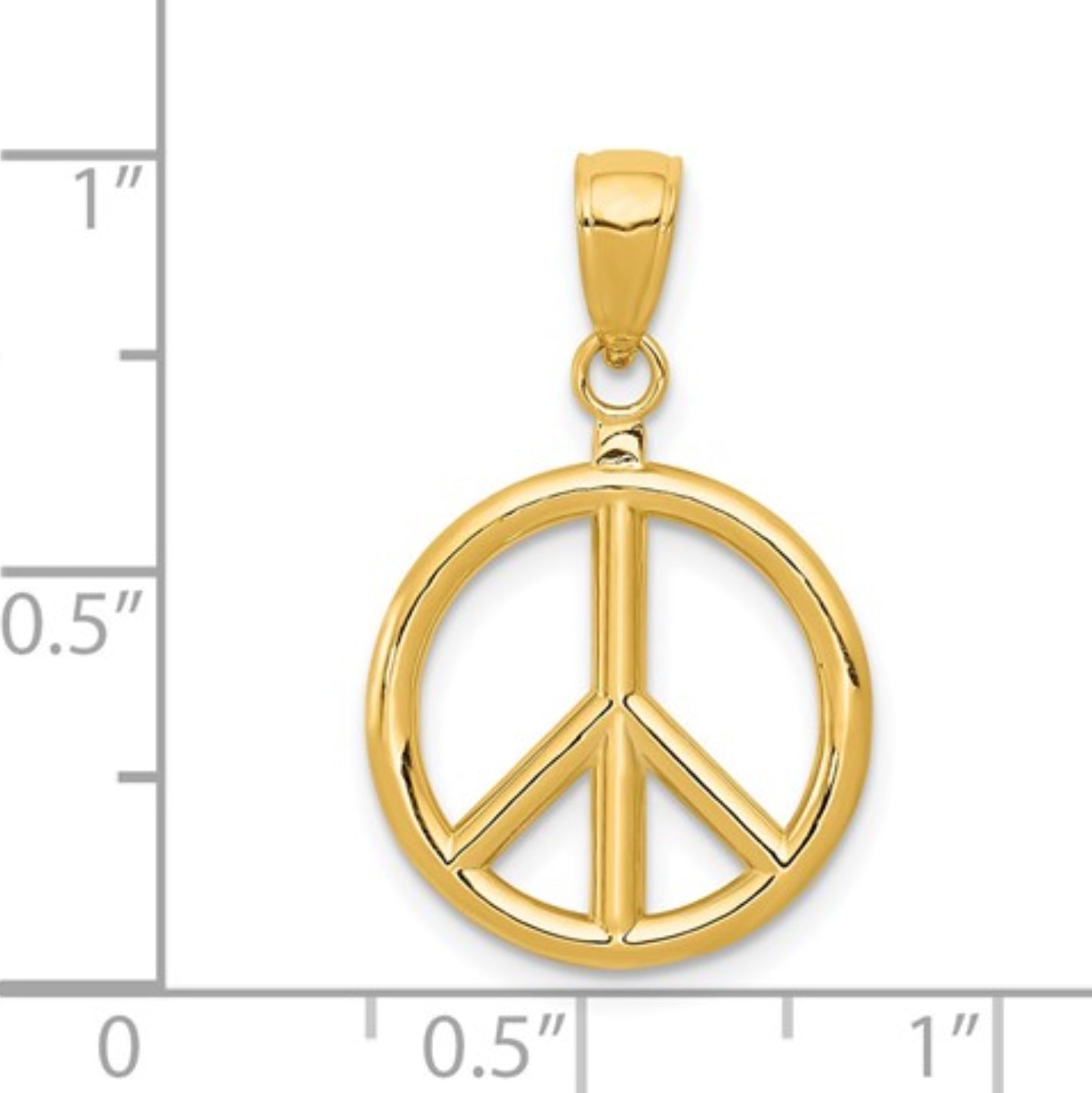 14k Yellow Gold Peace Pendant