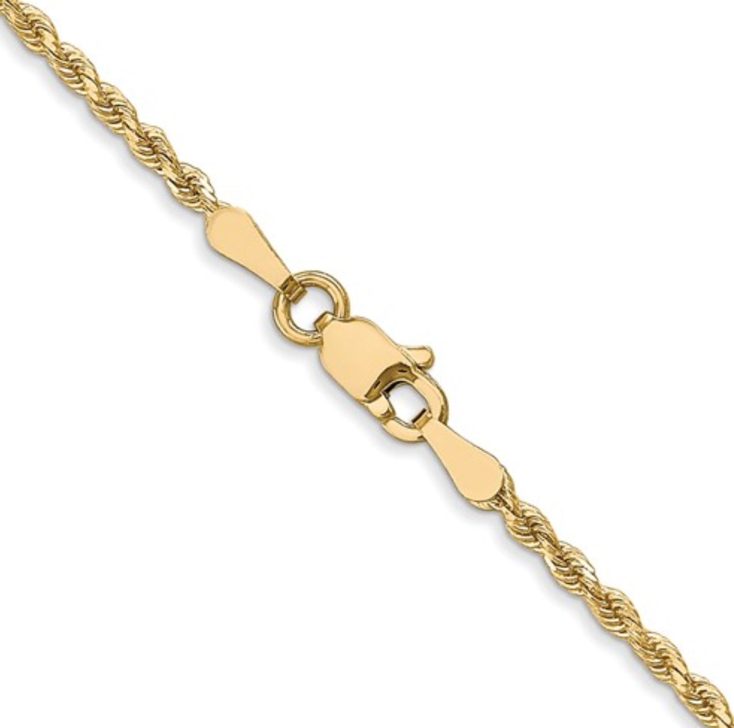 10K 2mm Yellow Gold Diamond-Cut Rope Chain