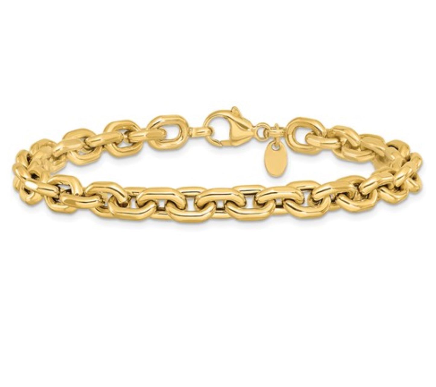 14k Yellow Gold Oval Link Bracelet