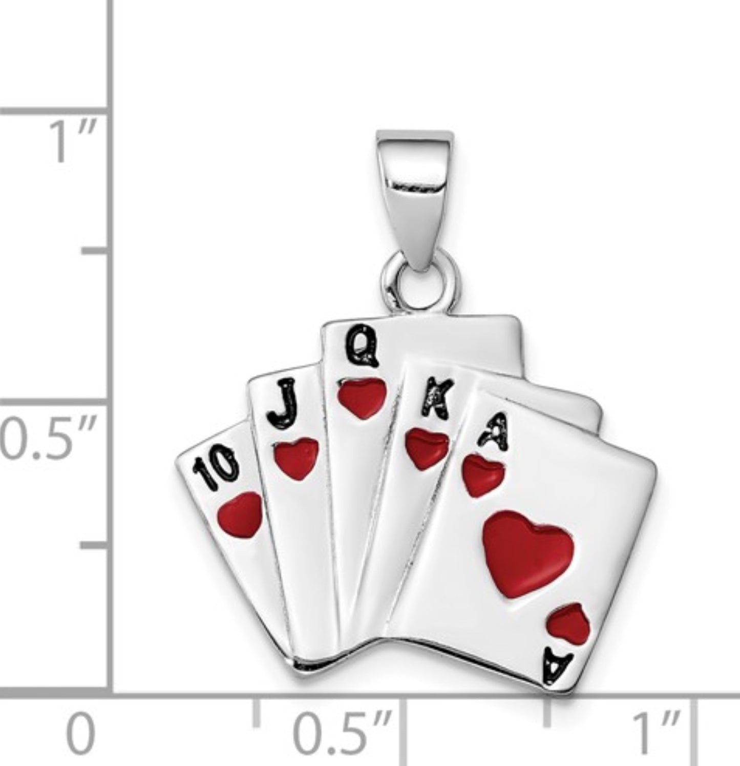 Sterling Silver Royal Flush Pendant
