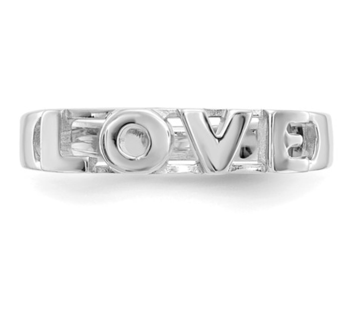 14k White Gold Love Ring