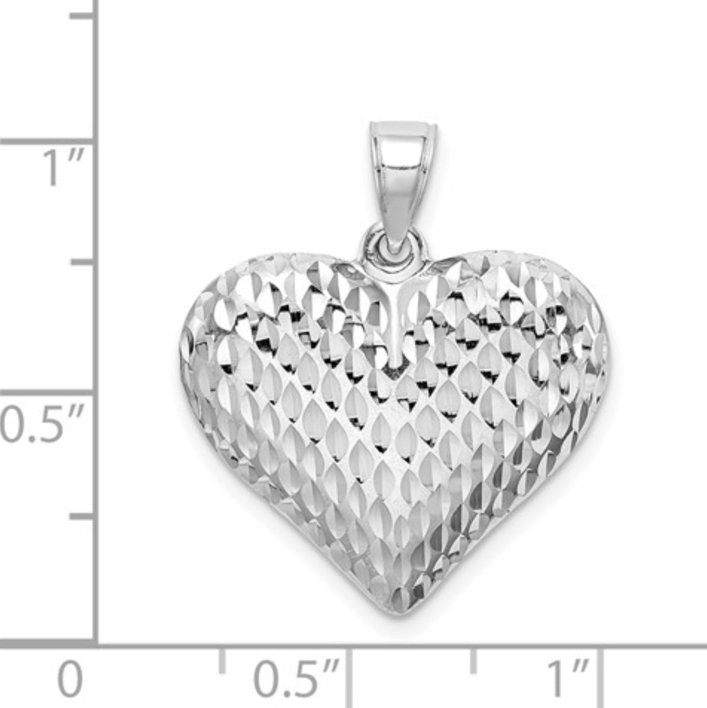 Sterling Silver Diamond-Cut Heart Pendant