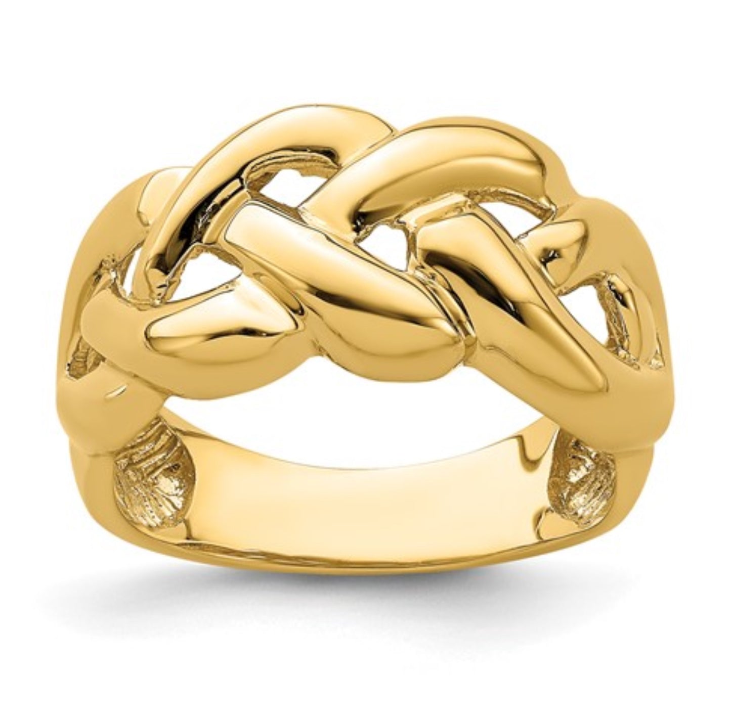 14k Yellow Gold Oversized Link Ring