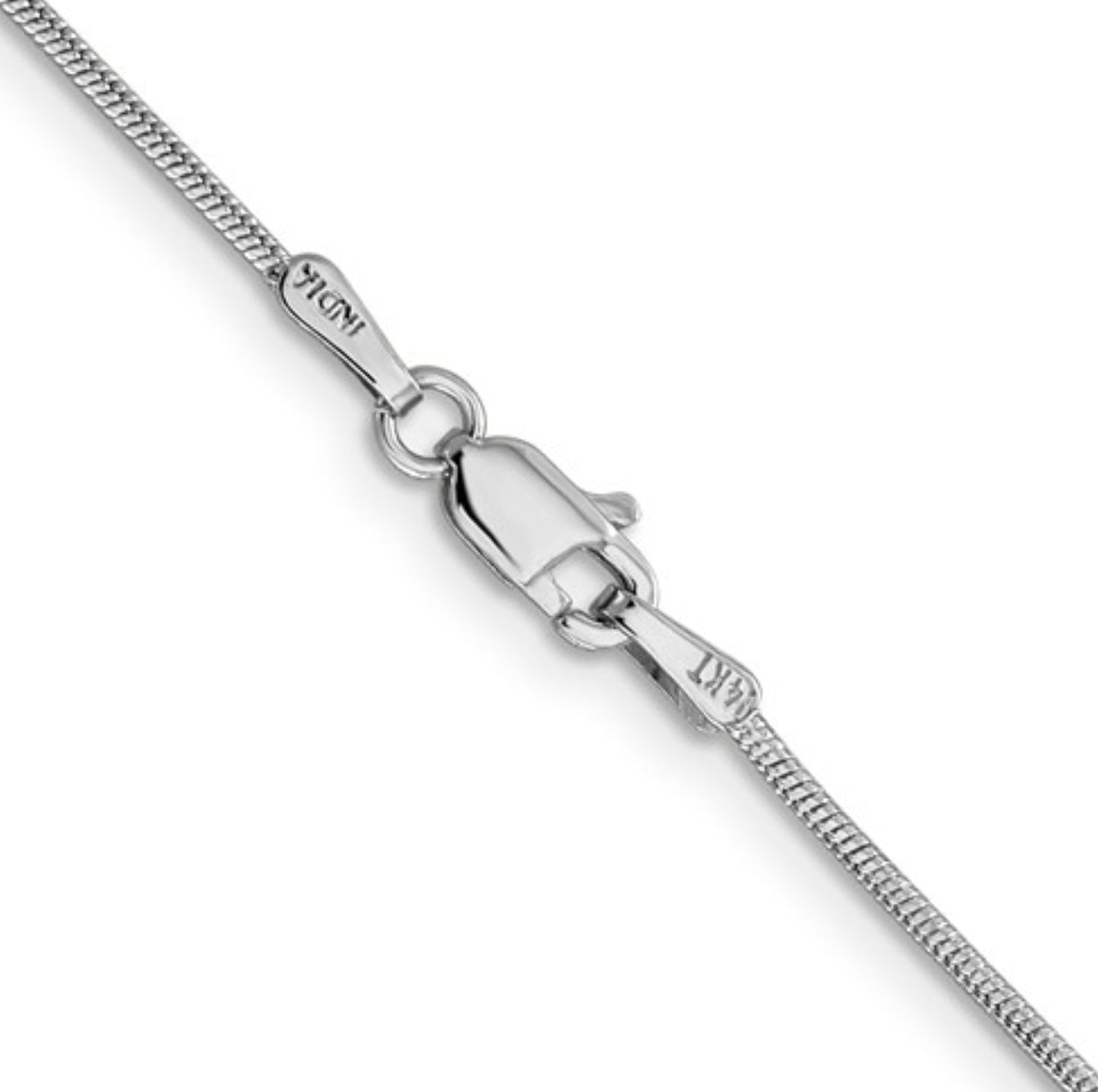 14k 1.1mm White Gold Round Snake Chain