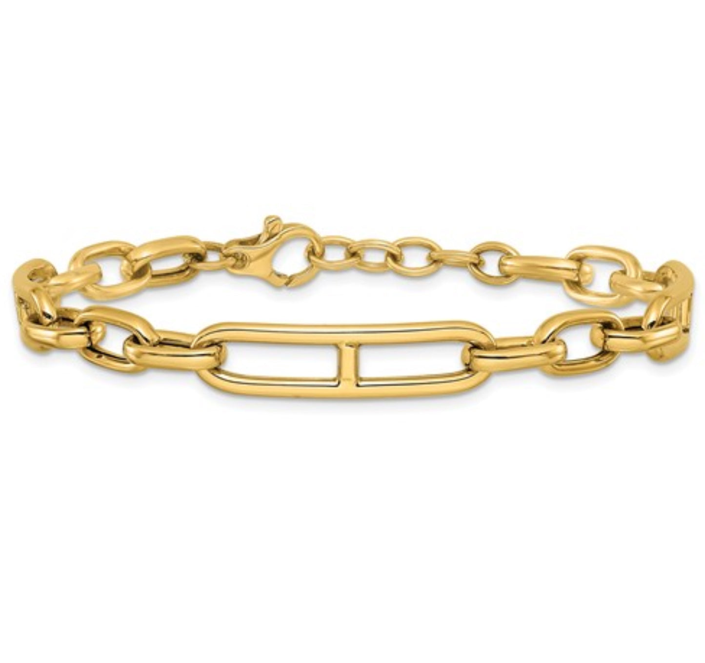 14k Yellow Gold Extra Large Paperclip Bracelet