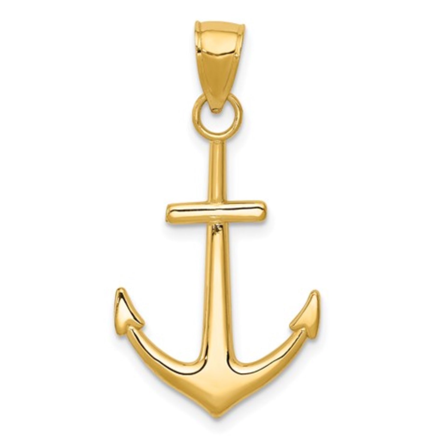 14k Yellow Gold Anchor Pendent