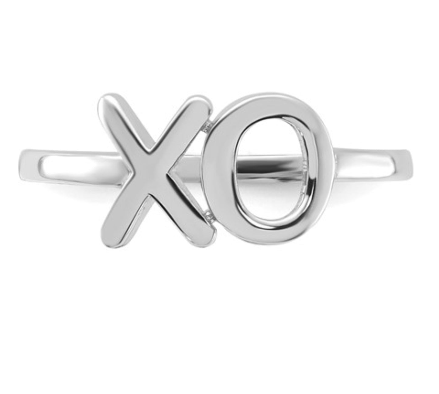 14k White Gold XO Ring