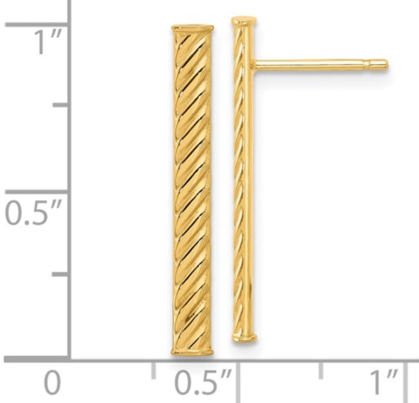 14k Yellow Gold Twisted Cable Earrings