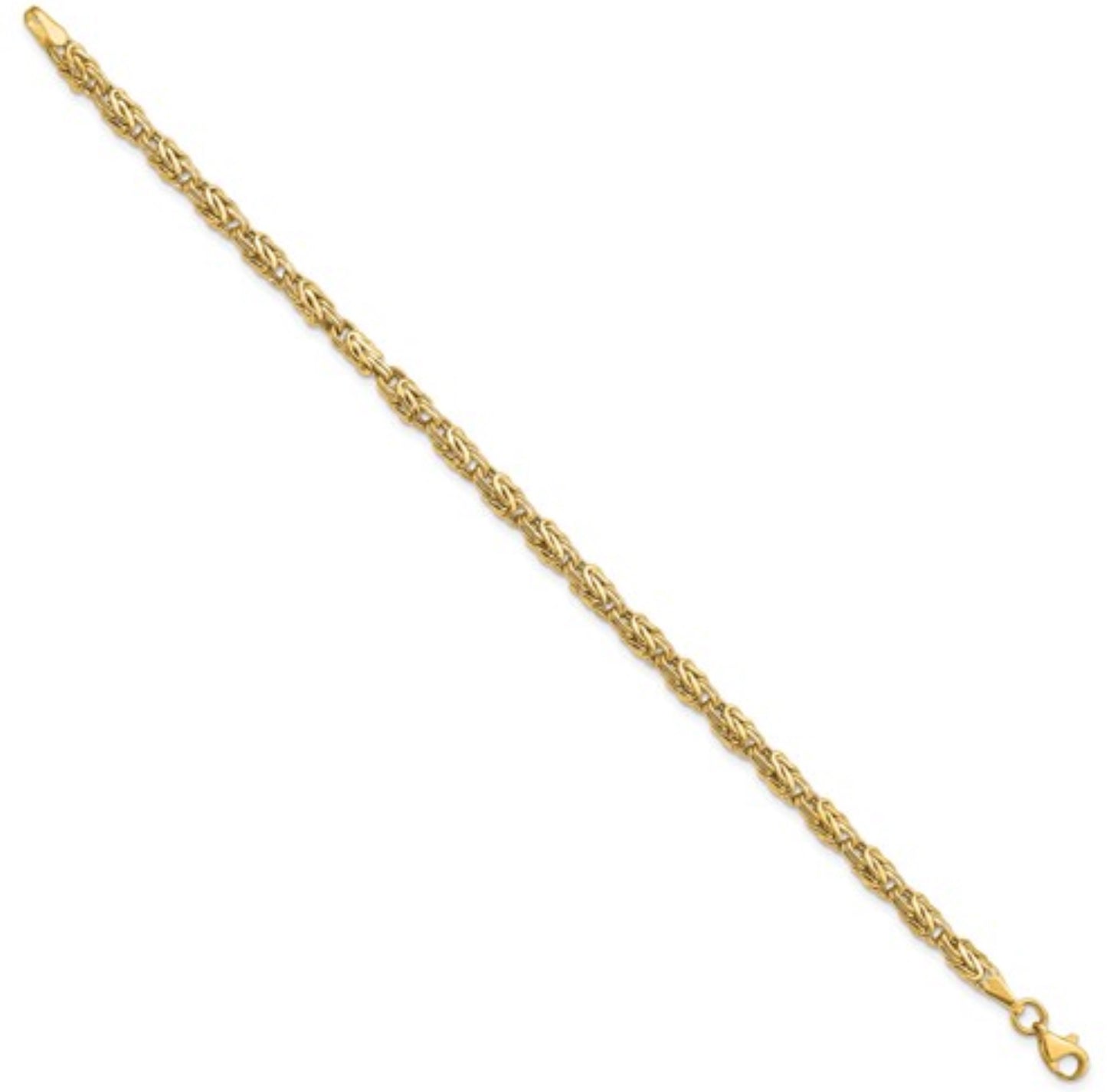 14k 5mm Yellow Gold Byzantine Chain Bracelet