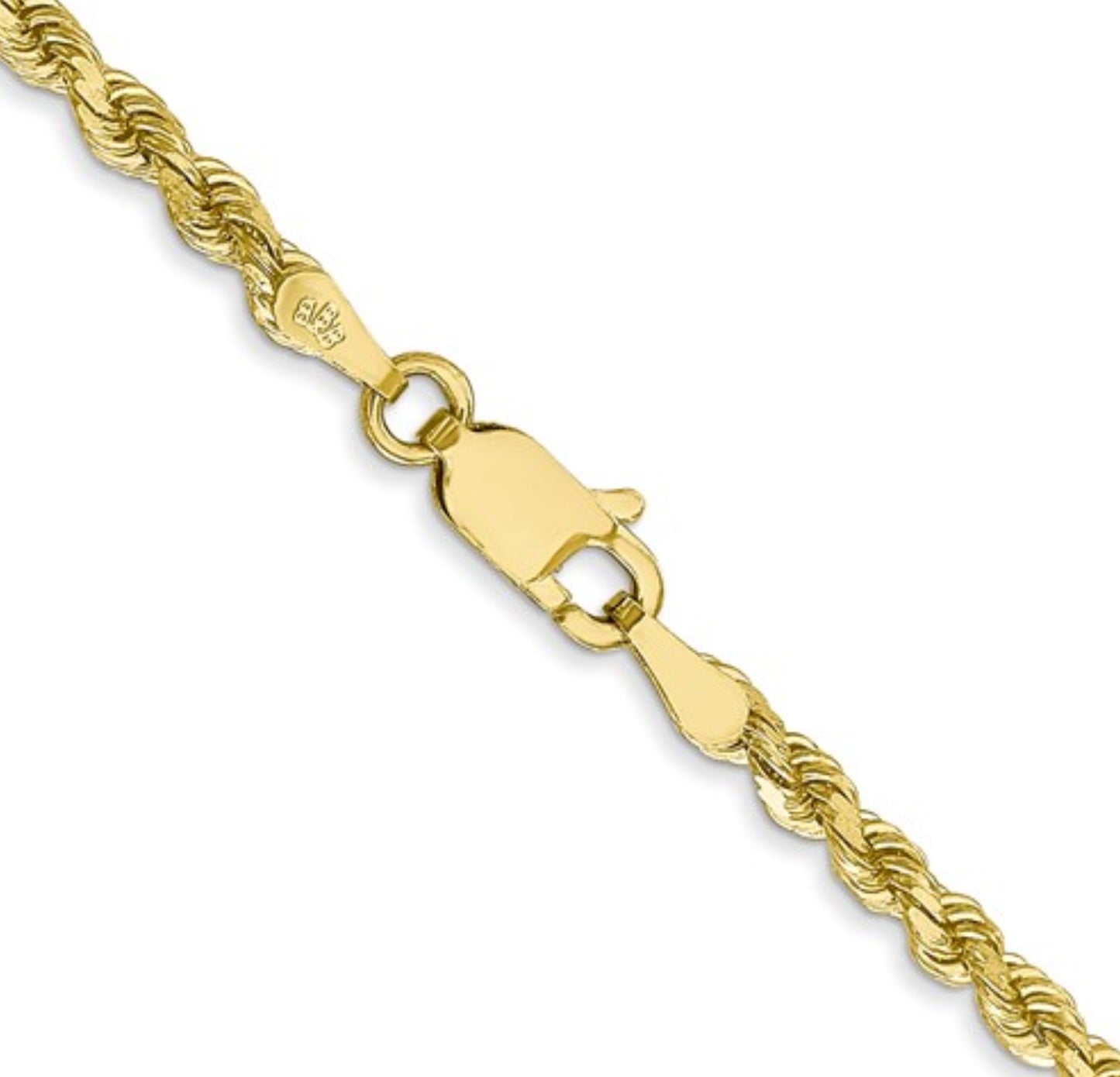 10k 2.75mm Yellow Gold Diamond-Cut Rope Chain