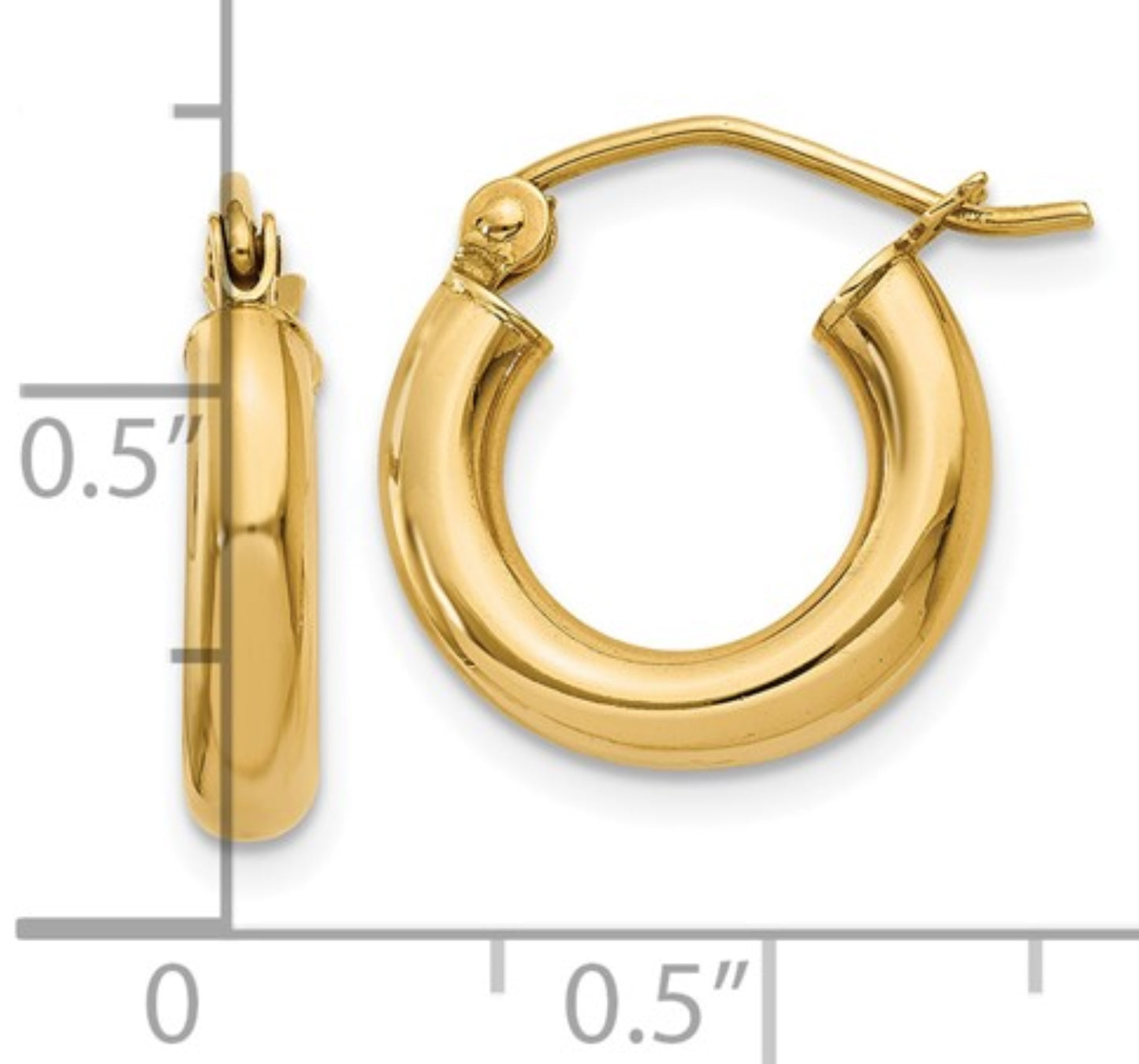 14k Yellow Gold Huggie Hoops