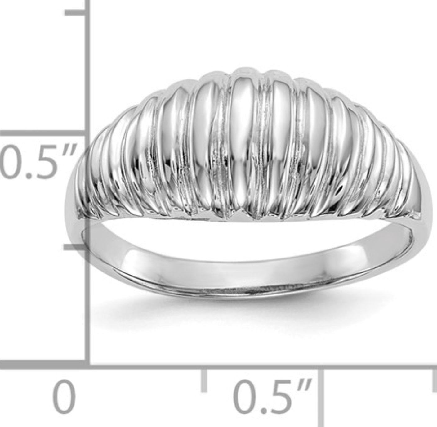 14k White Gold Croissant Ring