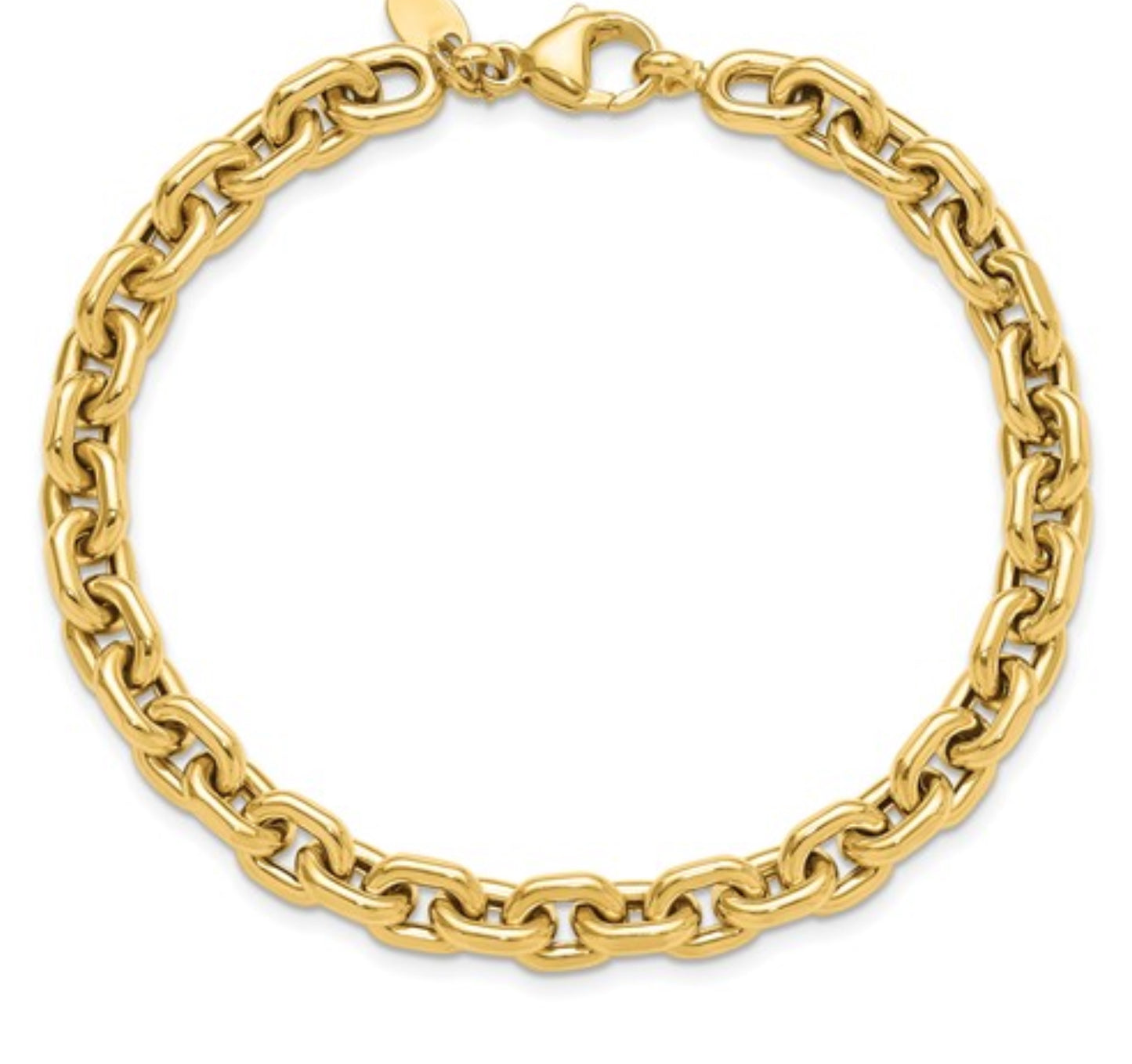 14k Yellow Gold Oval Link Bracelet