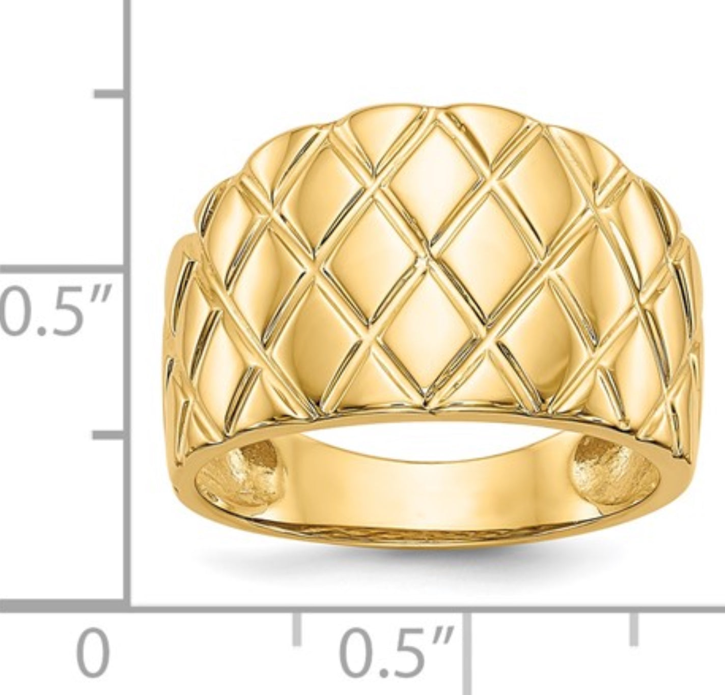 14k Yellow Gold Quilted Ring
