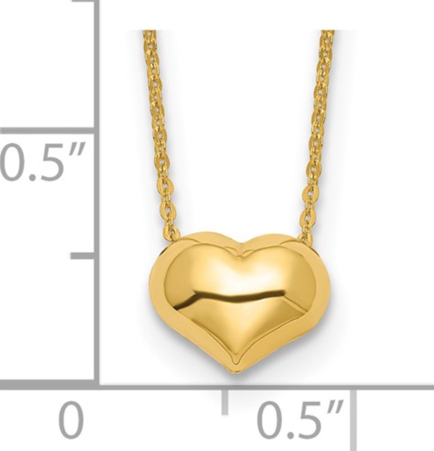 14k Yellow Gold Heart Necklace