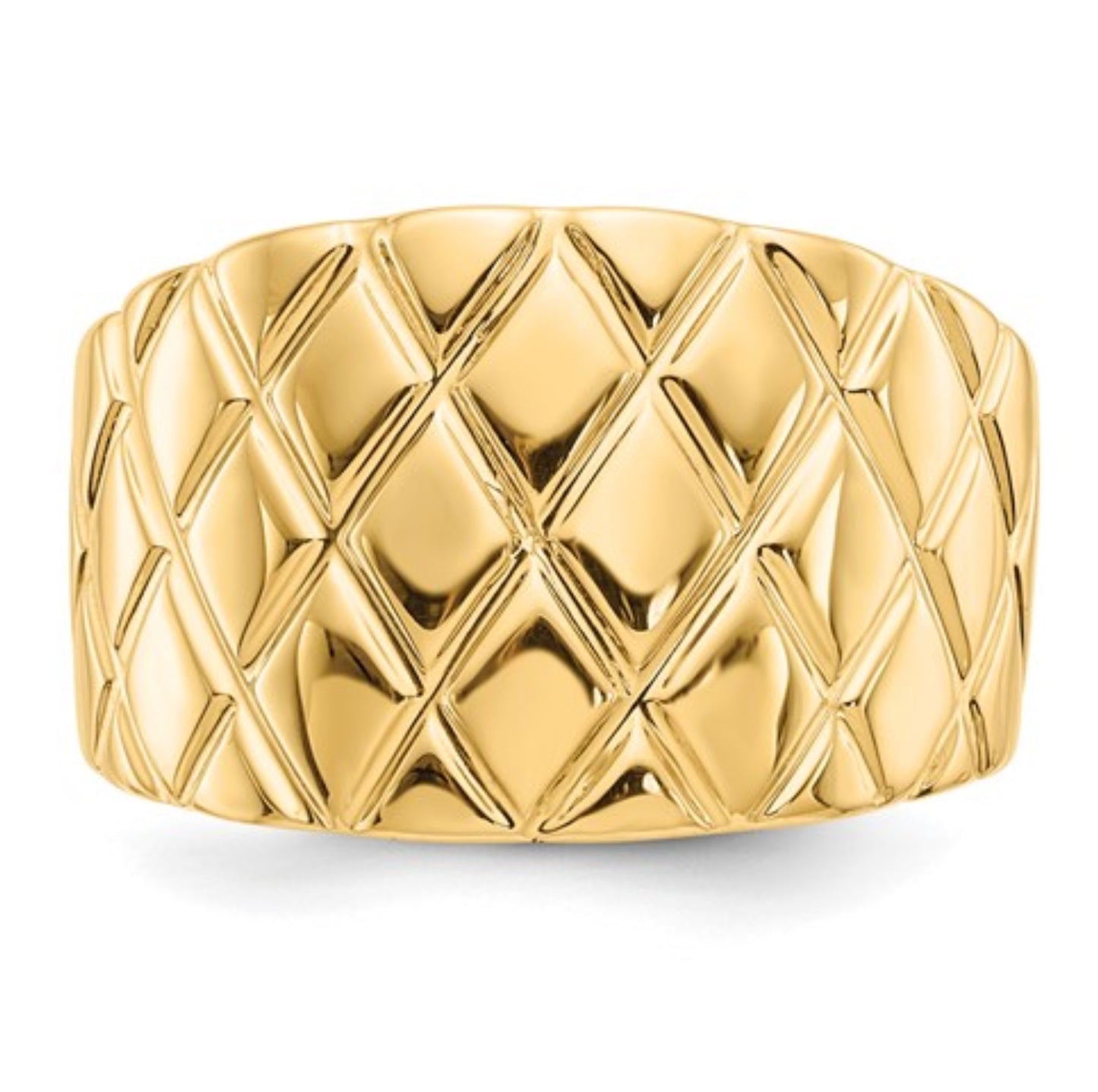 14k Yellow Gold Quilted Ring